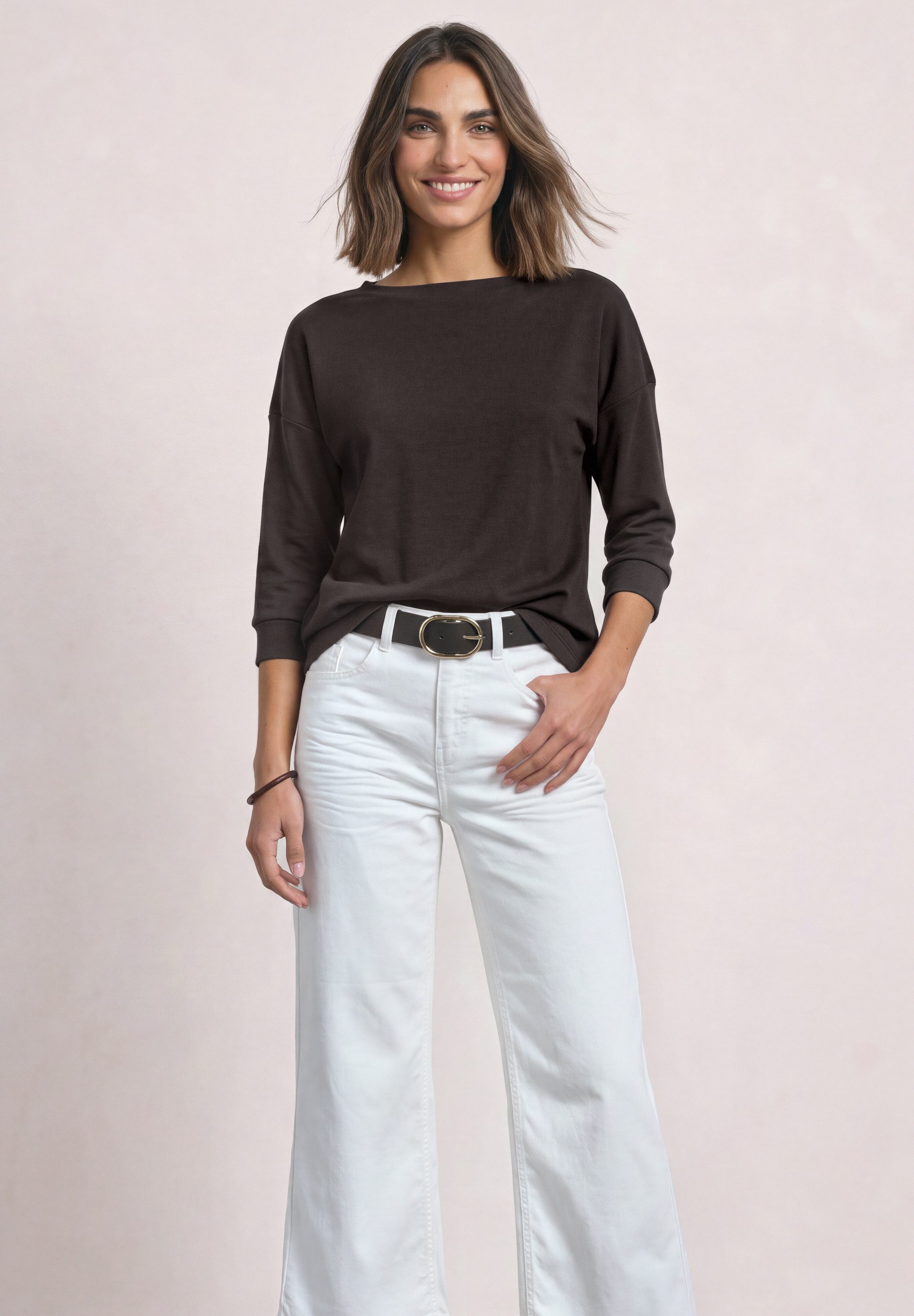 STREET ONE 3/4-Arm-Shirt mit U-Boot-Ausschnitt