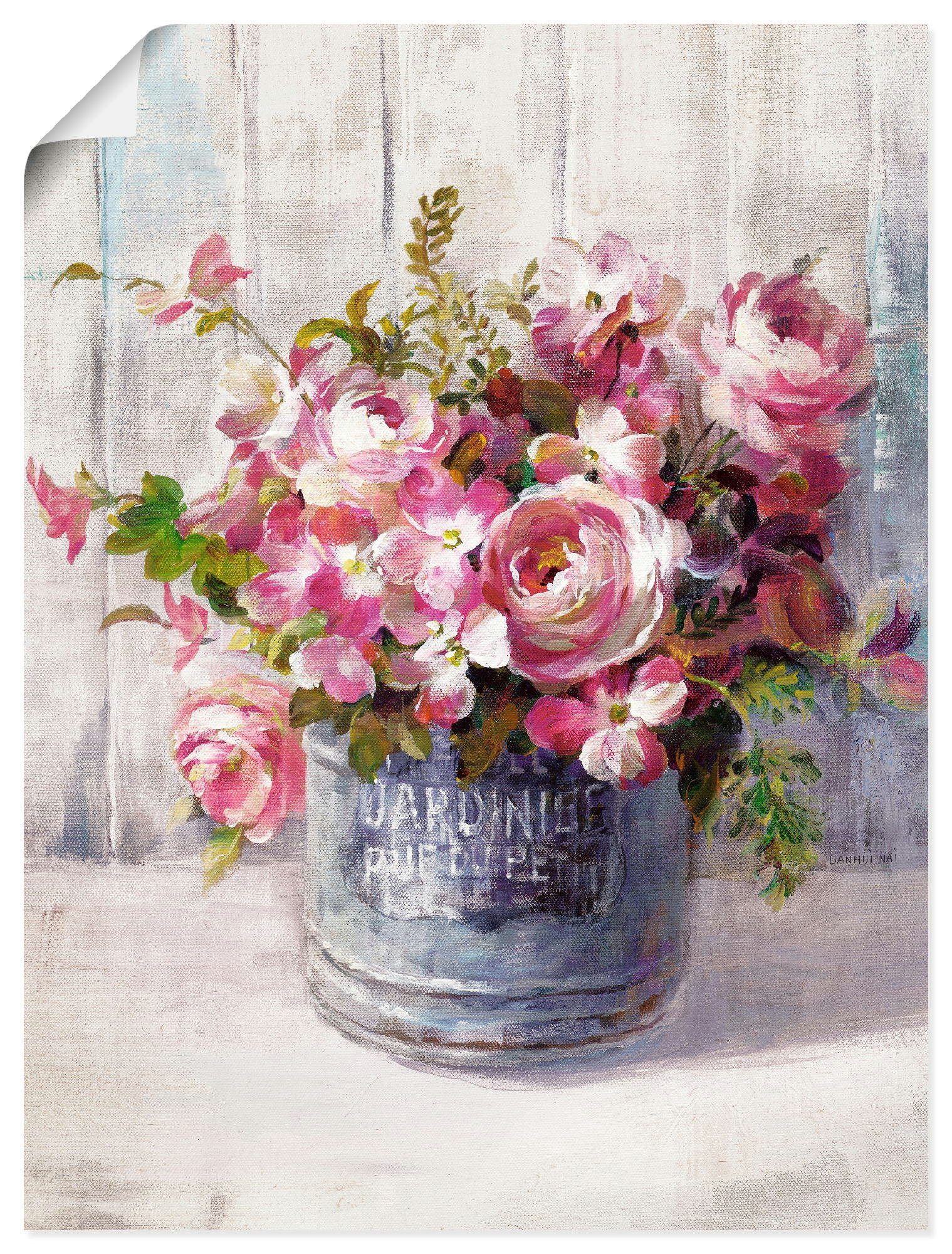 Artland Wandbild Gartenblumen I, Blumen oder als in versch. Leinwandbild, Wandaufkleber Poster Größen (1 St)