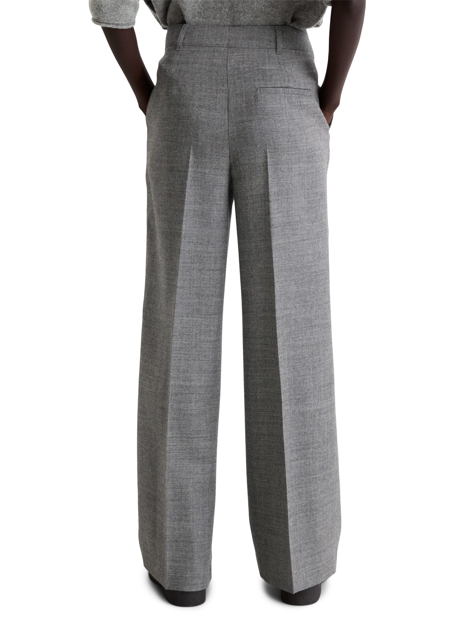 Marc O'Polo Anzughose weit aus italienischem Woll-Twill mit Bund- und Bügel günstig online kaufen