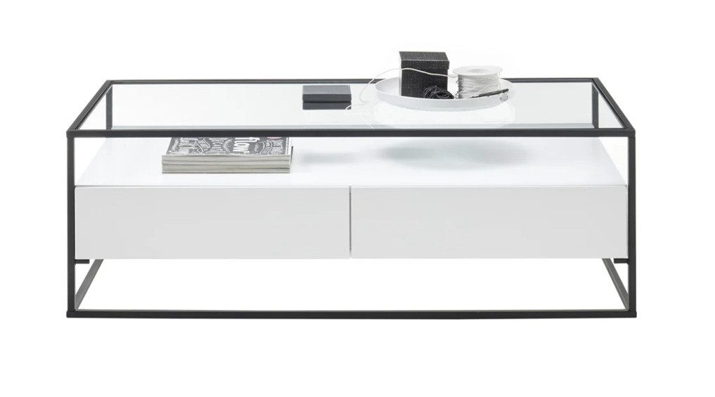 MCA furniture Couchtisch Couchtisch Evora mit Glasplatte, 120x60, weiß (no-Set), Breite 120 cm,Tischplatte aus Glas