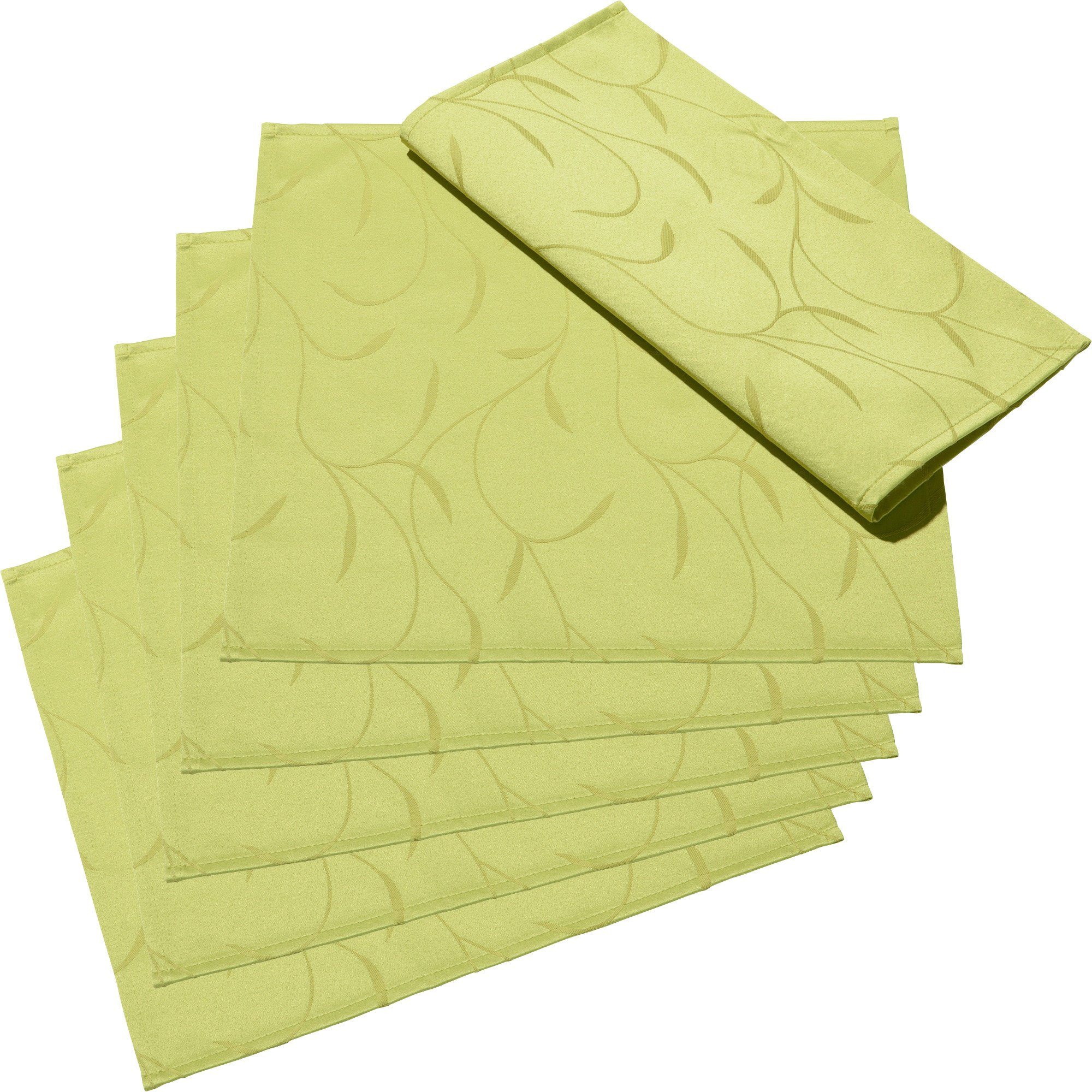 Erwin Müller Stoffserviette Serviette "Remscheid" 6er-Pack, fleckabweisend Uni/Ranke