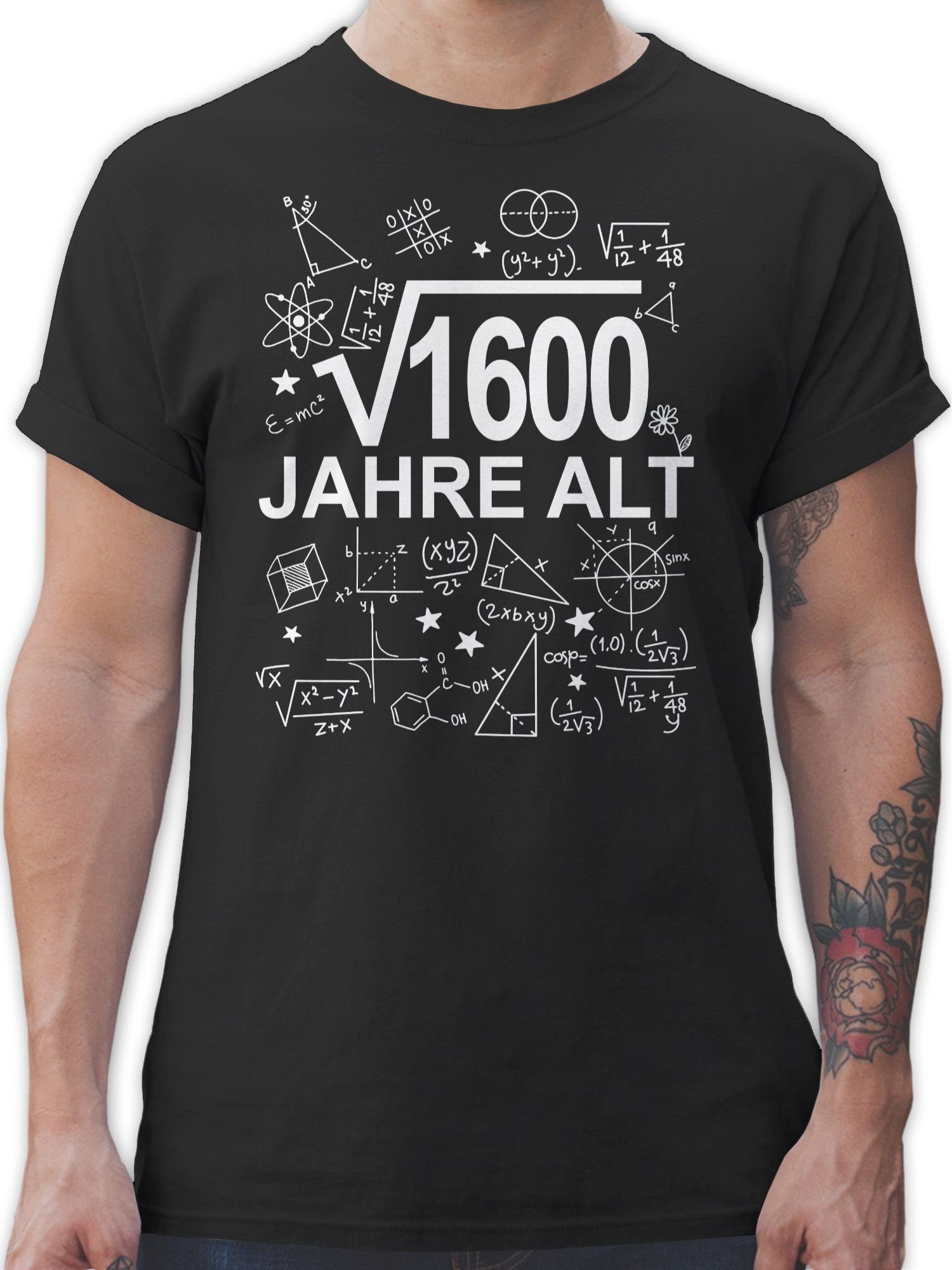 Shirtracer T-Shirt (Wurzel 1600) Vierzig Jahre alt weiß 40. Geburtstag 1 Schwarz | T-Shirts