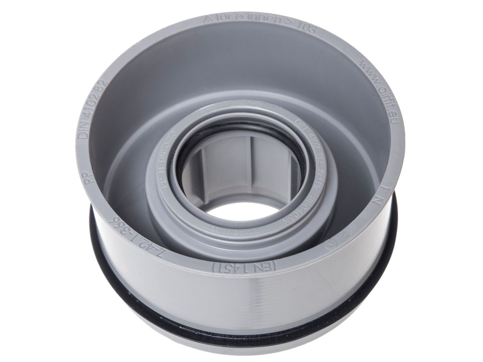 Airfit GmbH & Co. KG Ablaufrohr Abwasser-Innen-Reduzierstück für HT- und KG-Rohr, waagerechter Einbau, HT - 110/40