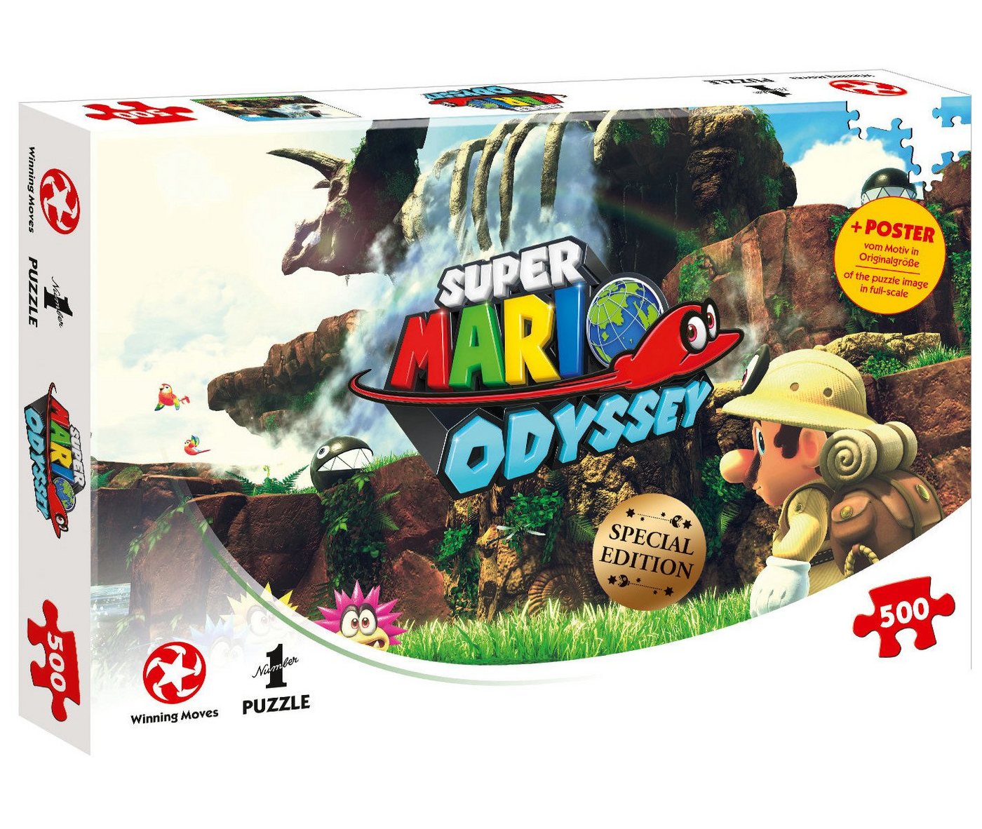 Winning Moves Puzzle Puzzle Super Mario Odyssey Fossil Falls, 500 Puzzleteile