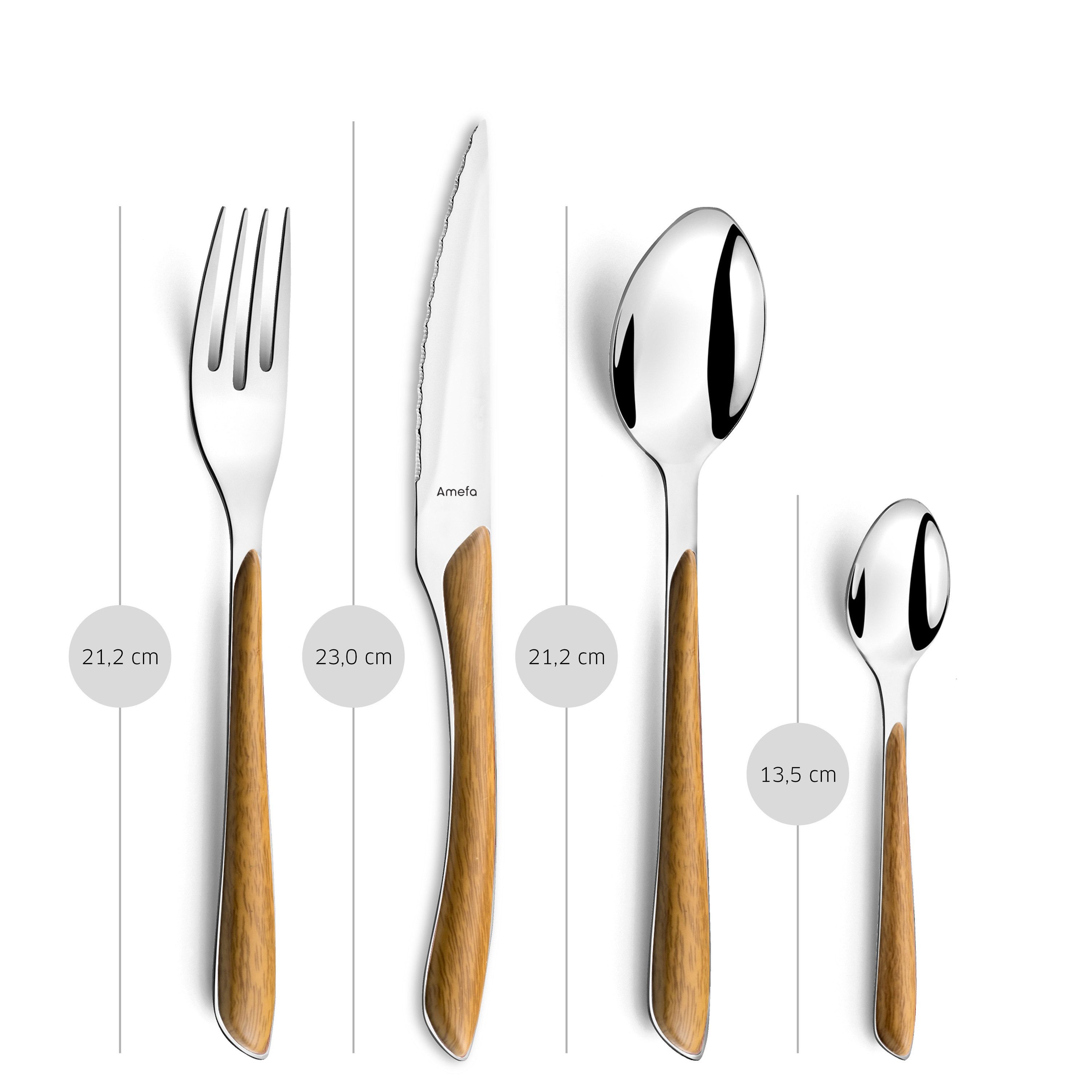 Amefa Besteck-Set ECLAT NATURE (16-tlg), 4 Personen, Edelstahl Rostfrei 18/0, spülmaschinenfest, für den täglichen Gebrauch