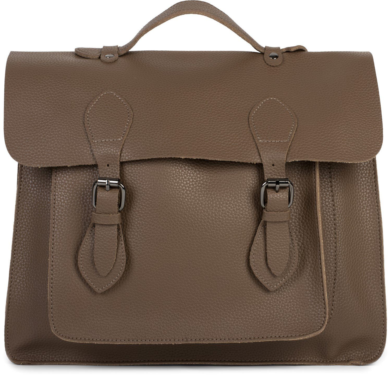 styleBREAKER Henkeltasche (1-tlg), Multifunktions Aktentasche mit Schnallen Taupe