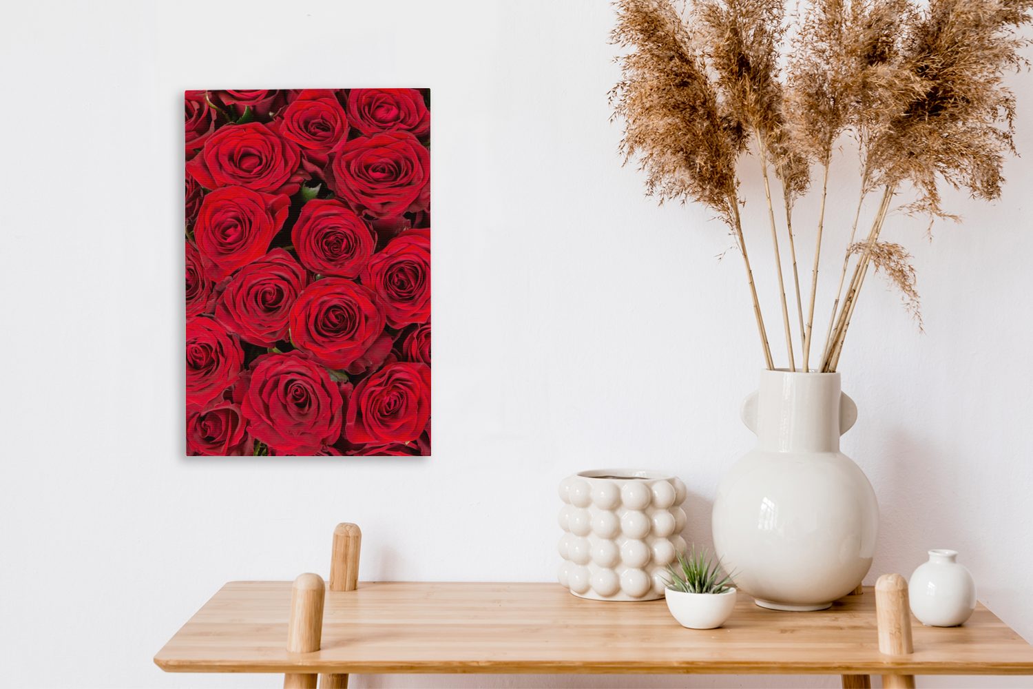 OneMillionCanvasses® Leinwandbild Rosen - Blumen Blumenstrauß, 20x30 fertig Gemälde, cm - St), Zackenaufhänger, bespannt inkl. (1 Leinwandbild