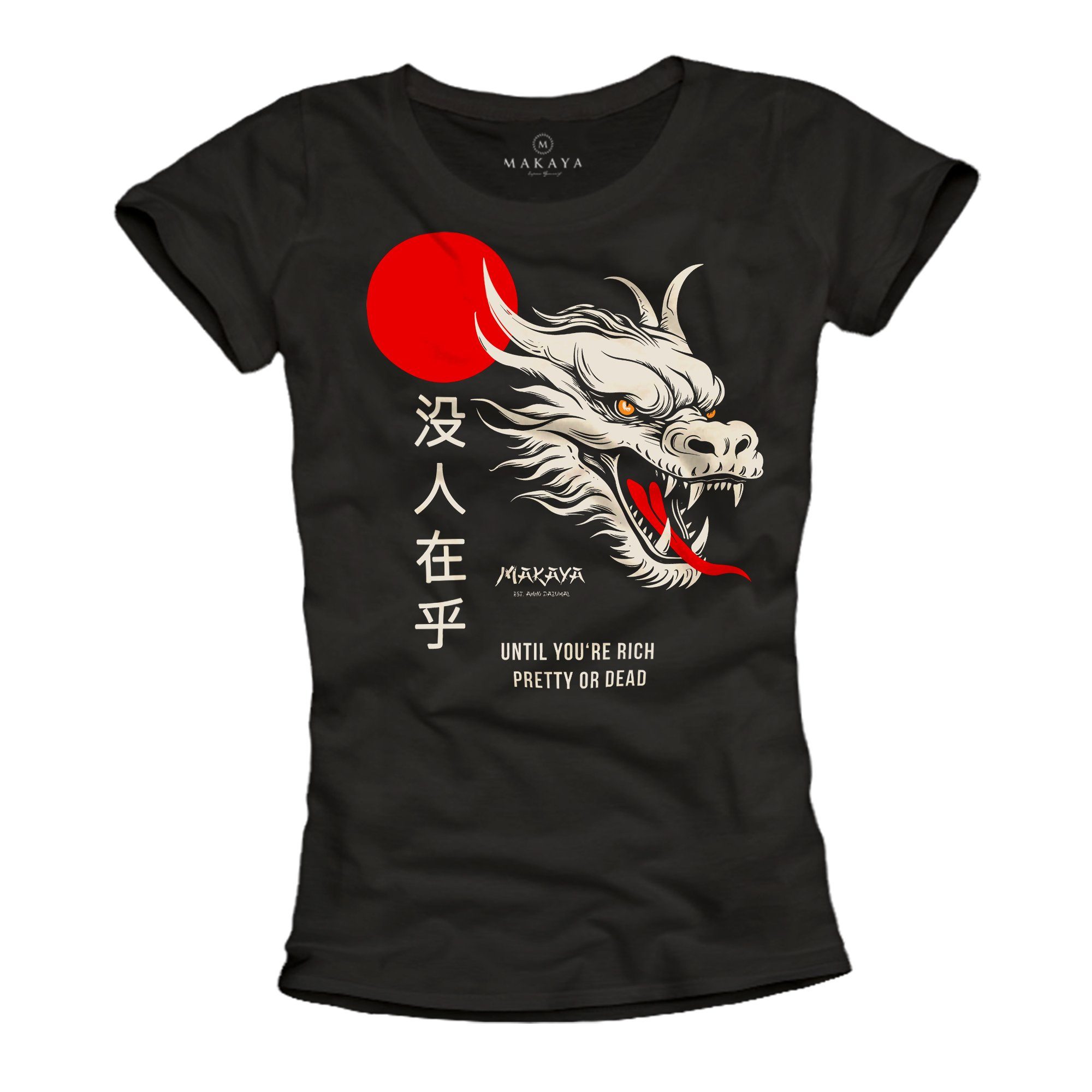 MAKAYA Print-Shirt Damen mit Drachen Aufdruck günstig online kaufen