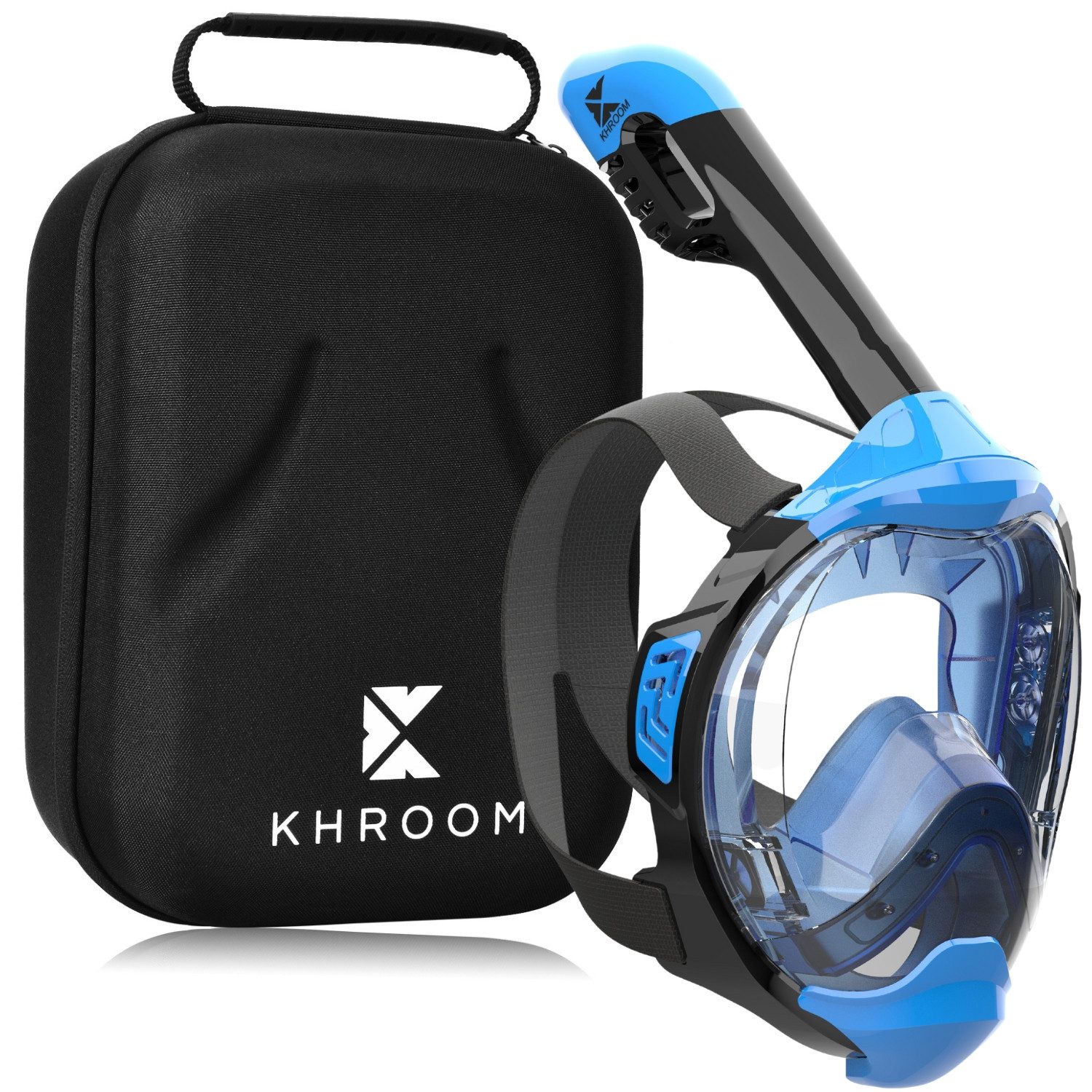 Khroom Schnorchel Schnorchelmaske Kinder / Erwachsene Tauchermaske Vollgesichtsmaske (Seaview Y, Full Face Maske zum Schnorcheln), CO2 geprüfte Vollmaske, sehr angenehm zu tragen
