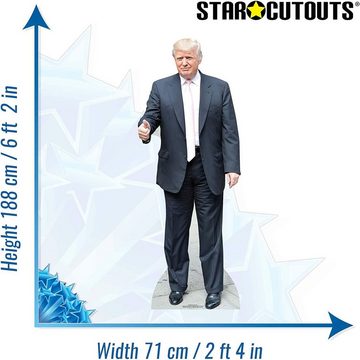 empireposter Dekofigur Donald Trump - Pink Tie Pappaufsteller - ca 71x188 cm