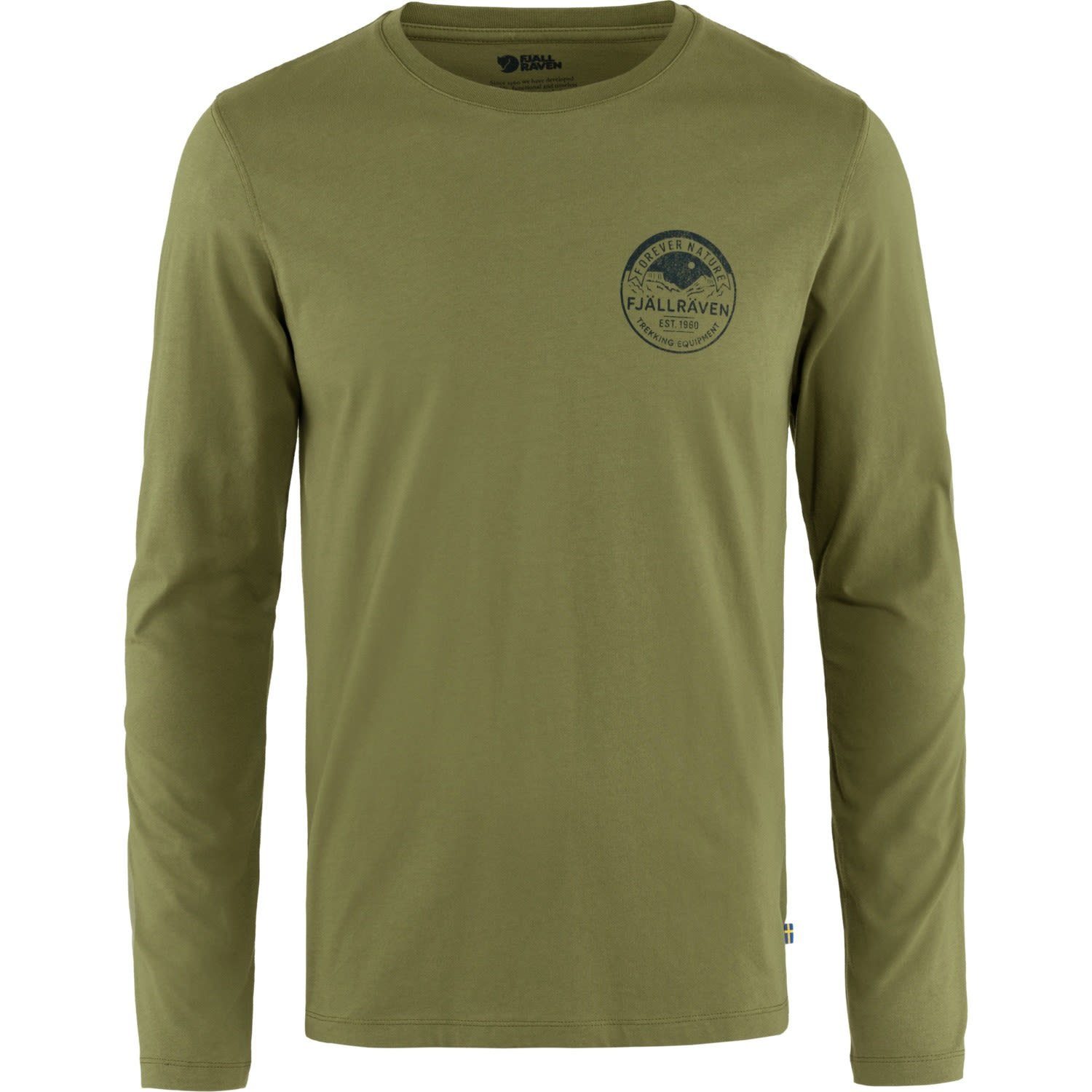 Fjällräven Langarmshirt Fjällräven M Forever Nature Badge Long-sleeve Caper Green