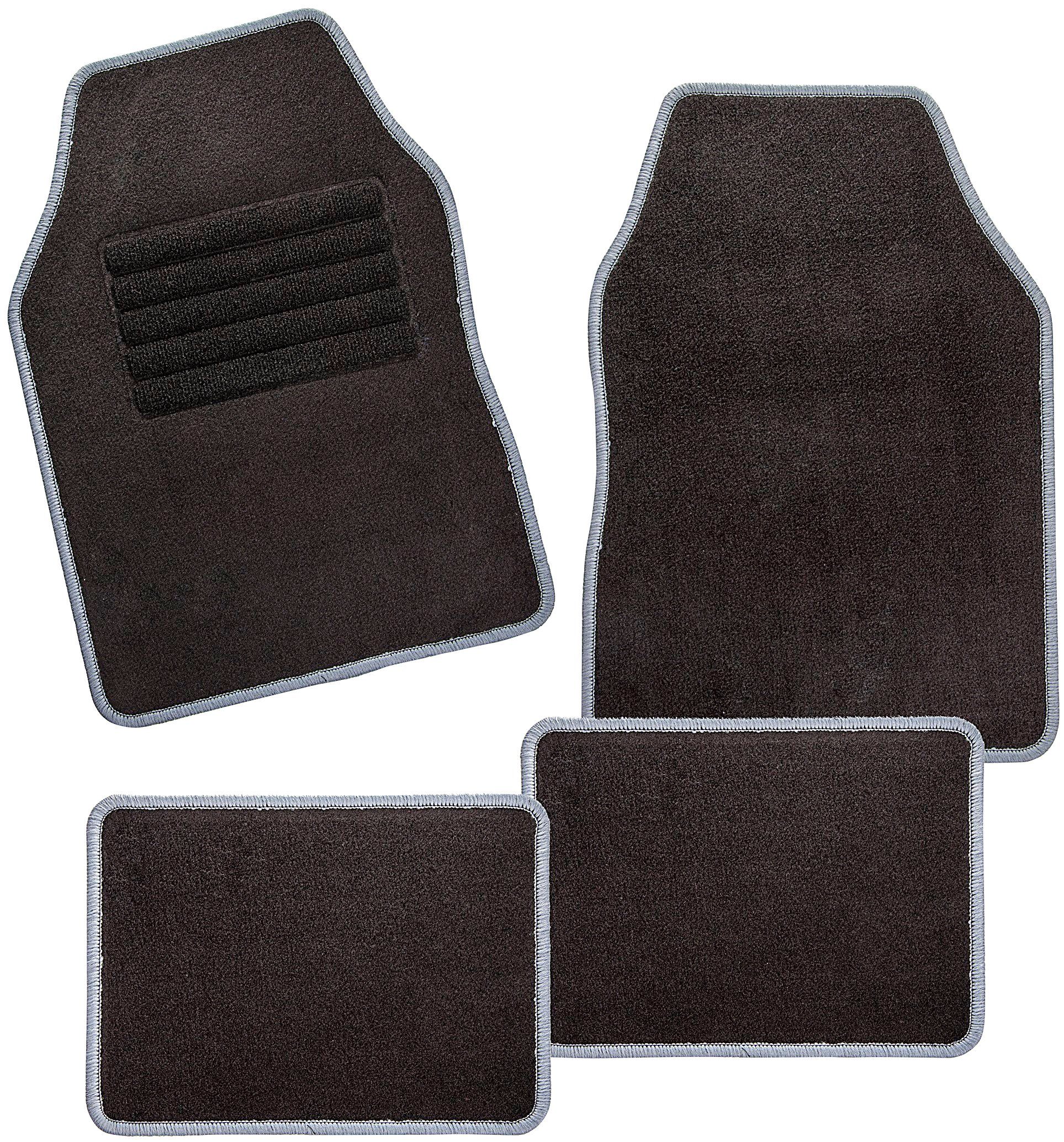 CarFashion Universal-Fußmatten Auto-Textilfußmatten Set Misano, Velours Optik (4 St), universal passend Kombi/PKW, universal passend, mit Glanzgarn, wasserabweisend, rutschsicher