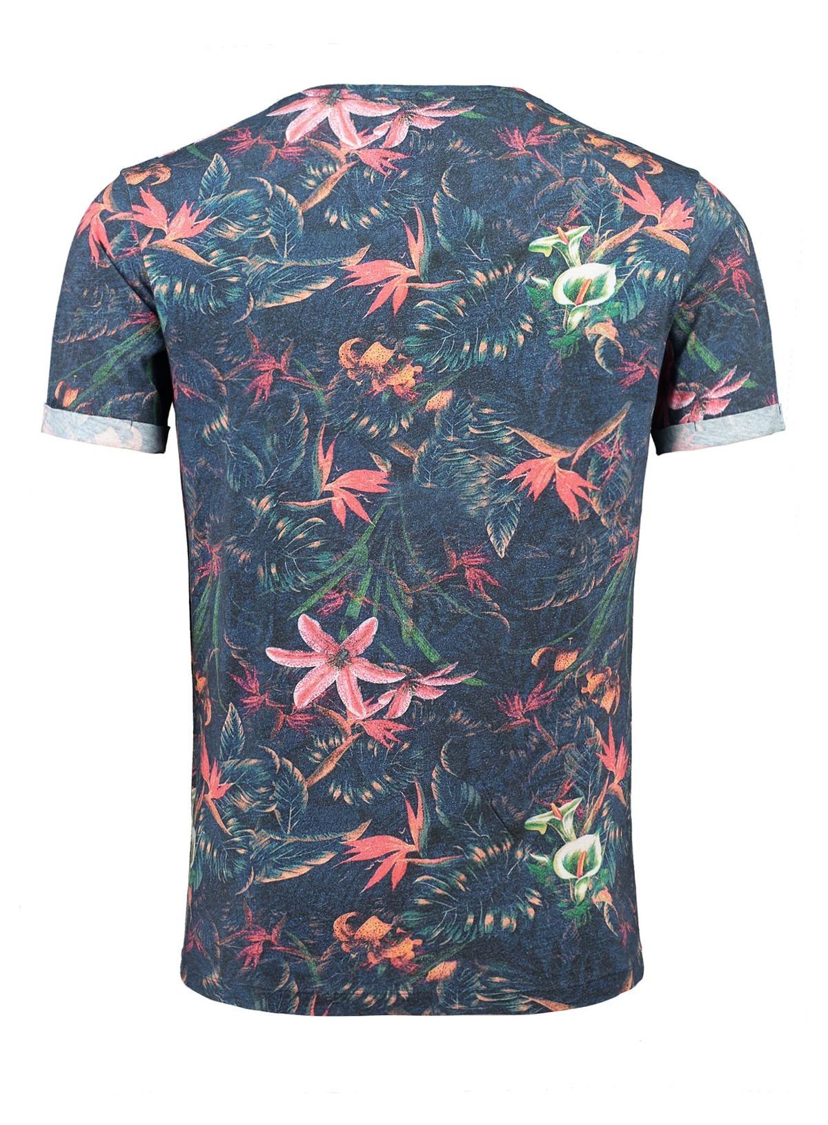 Key Largo T-Shirt Jungles MT00226 Hawaii Look Blumenmuster Rundhalsauschnit günstig online kaufen