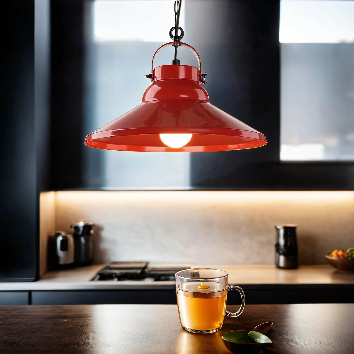 Licht-Erlebnisse Pendelleuchte IRON, ohne Leuchtmittel, Hängelampe Rot Meta günstig online kaufen