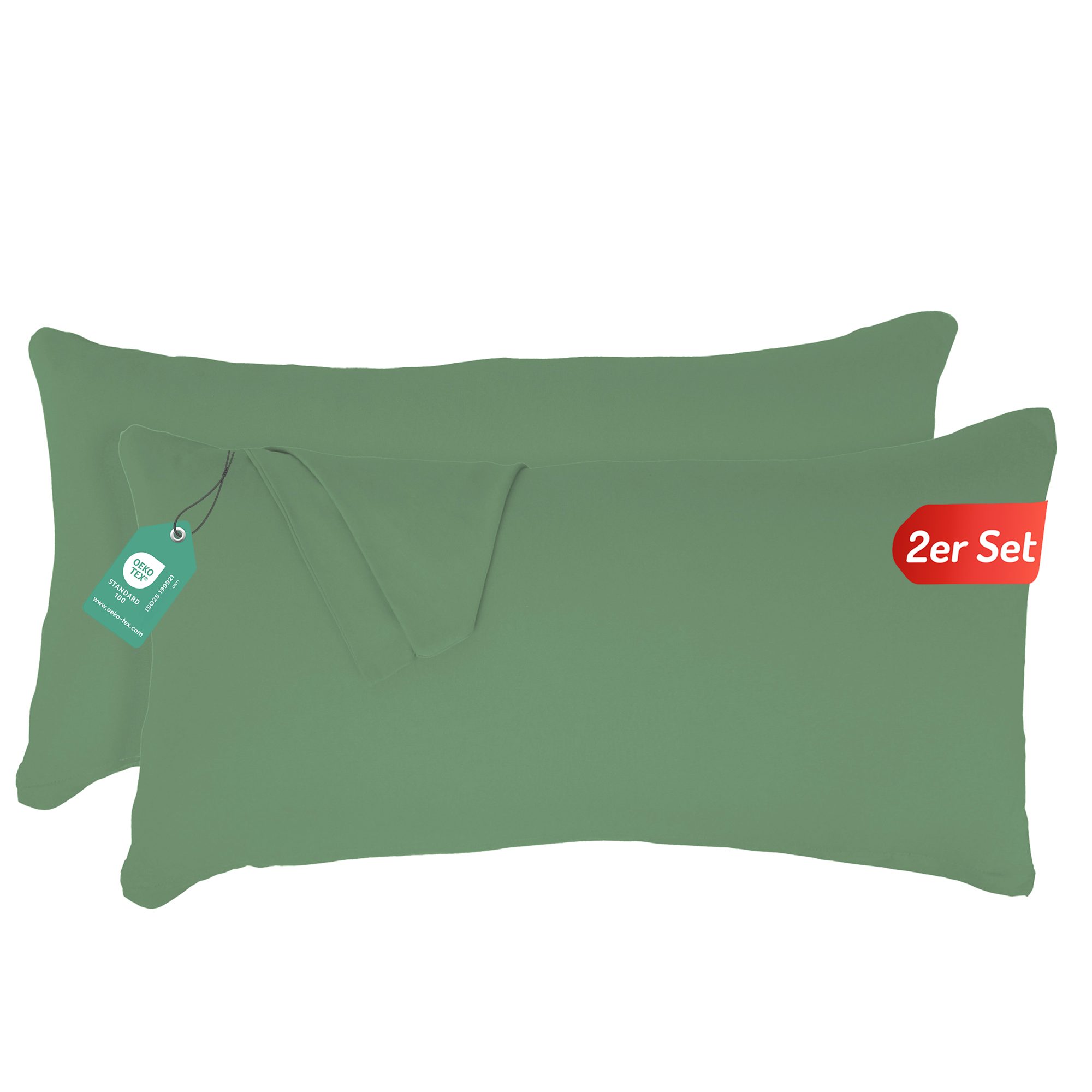 livessa Kissenbezug 2er Set Kissenbezug Kissenhülle Baumwolle Jersey Reißverschluss weich, %100 Baumwolle Jersey Stoff 140 g/m², Ultra Weich und Atmungsaktiv