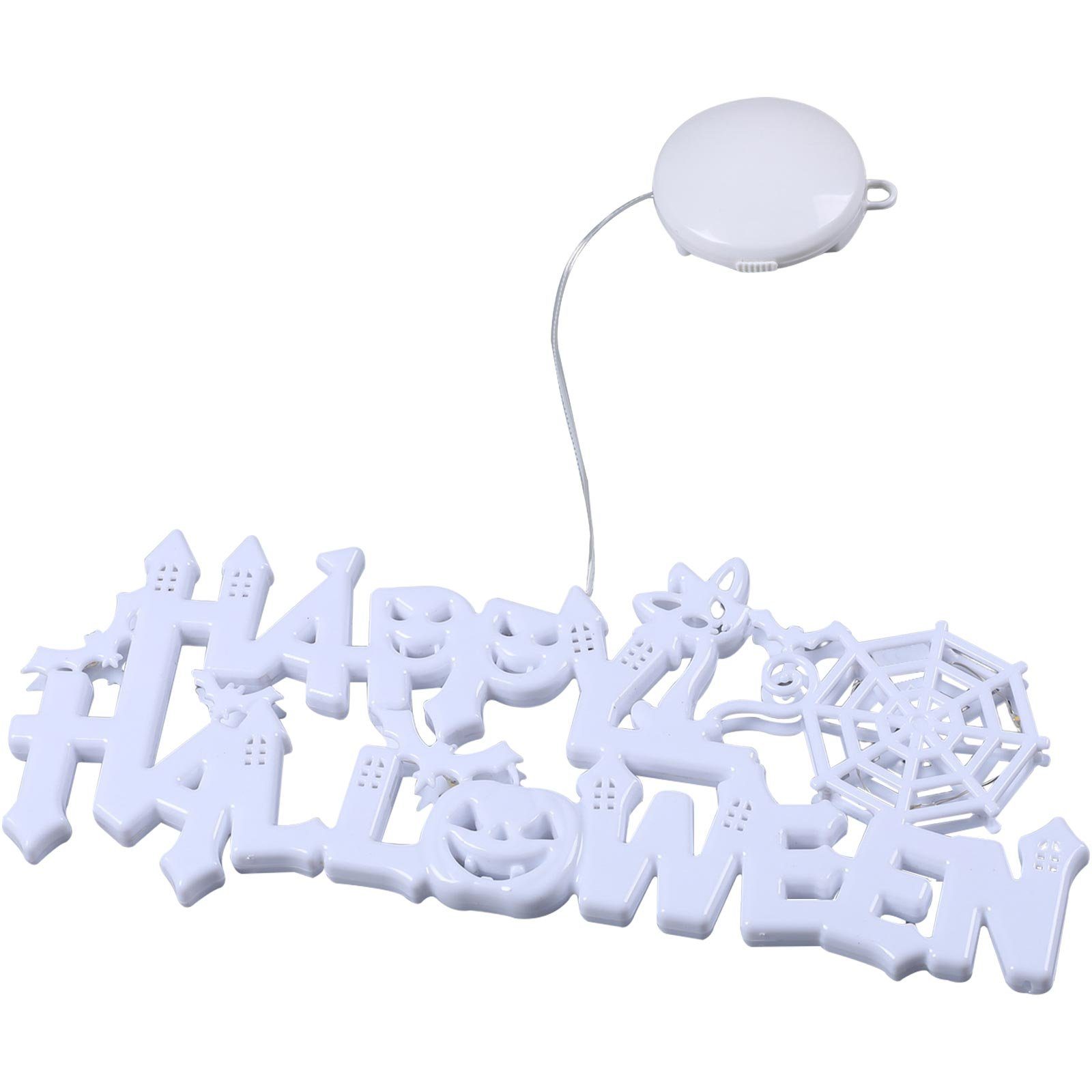 HALLOWEEN für mit LED-Lichterkette Fensterbeleuchtung Nachtlicht 3D Sunicol Weiß Halloween, Weihnachten, Wohnkultur Lichter, Dekohänger Fenster Deko, Warmes Batterie