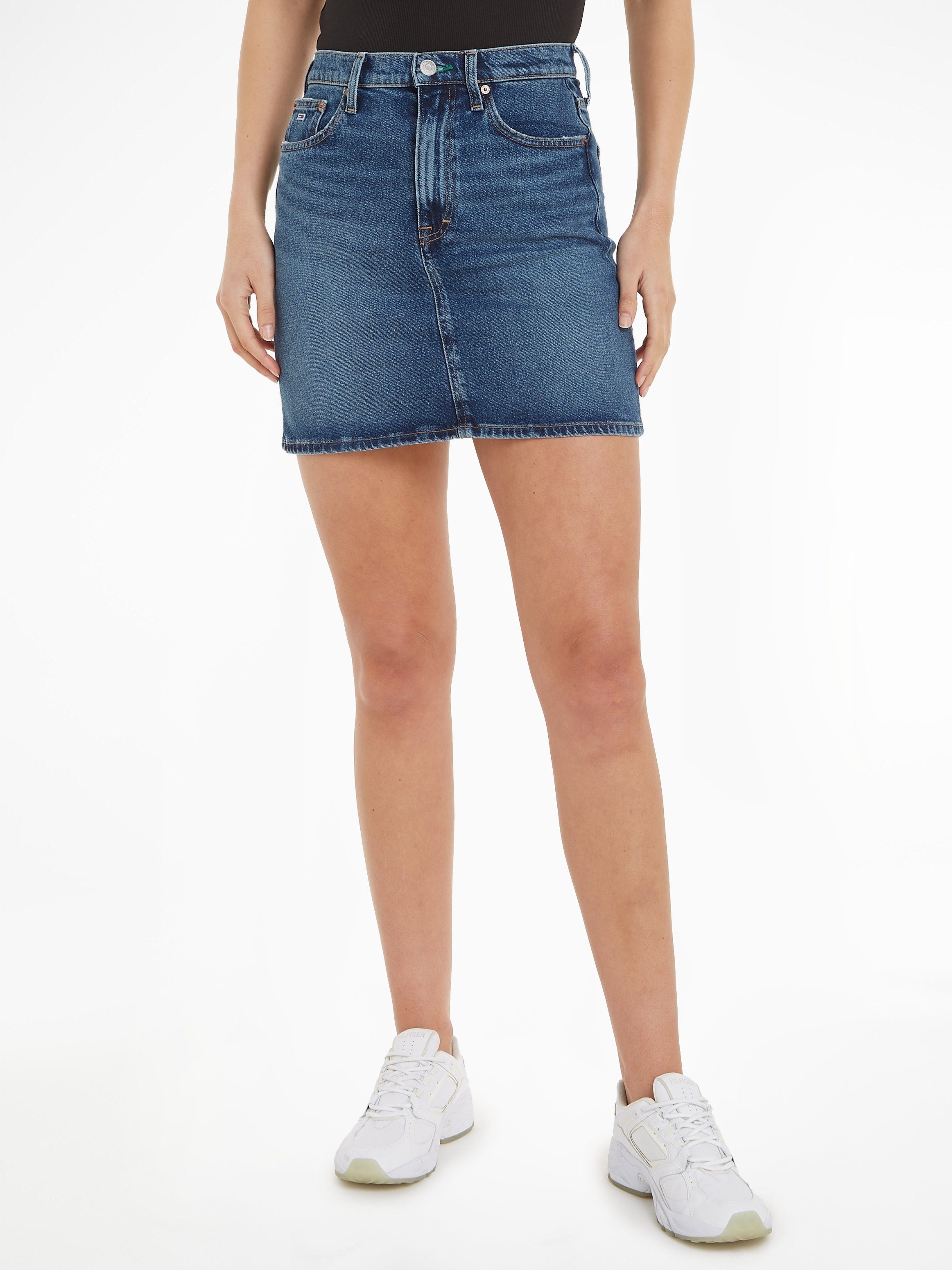 AH6158 UH SKIRT mit Logopatch Tommy Jeansrock MOM Jeans