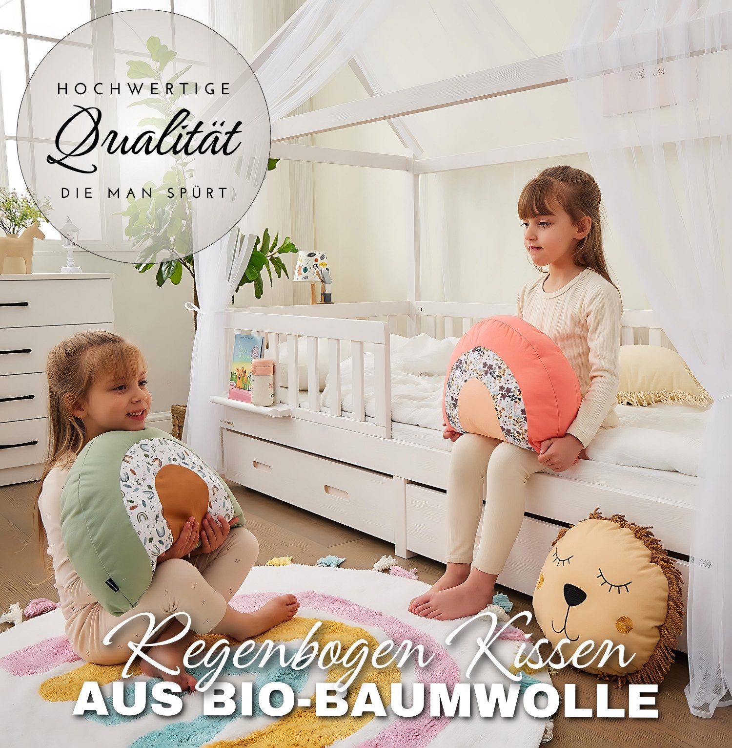 Alavya Home® Dekokissen Kinderkissen Regenbogen - günstig online kaufen