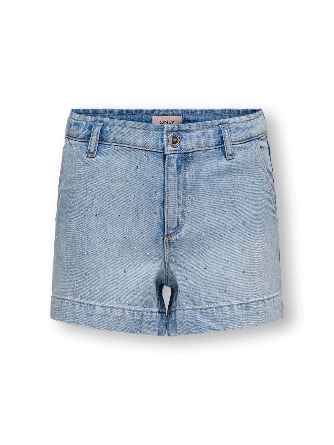 KIDS ONLY Jeansshorts KOGCOMET WIDE RHINESTONE SHORTS DNM (1-tlg)