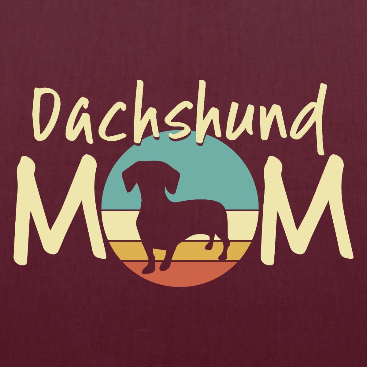 Spreadshirt Henkeltasche Dachshund Mom, Dackel Mama Stoffbeutel (1-tlg)