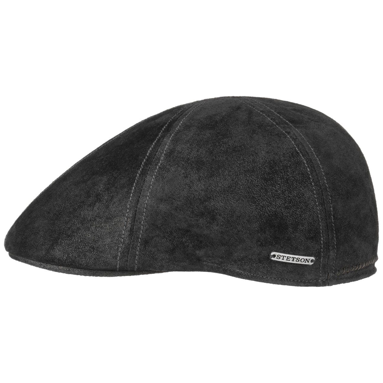 Stetson Flat Cap (1-St) Ledercap mit Schirm schwarz