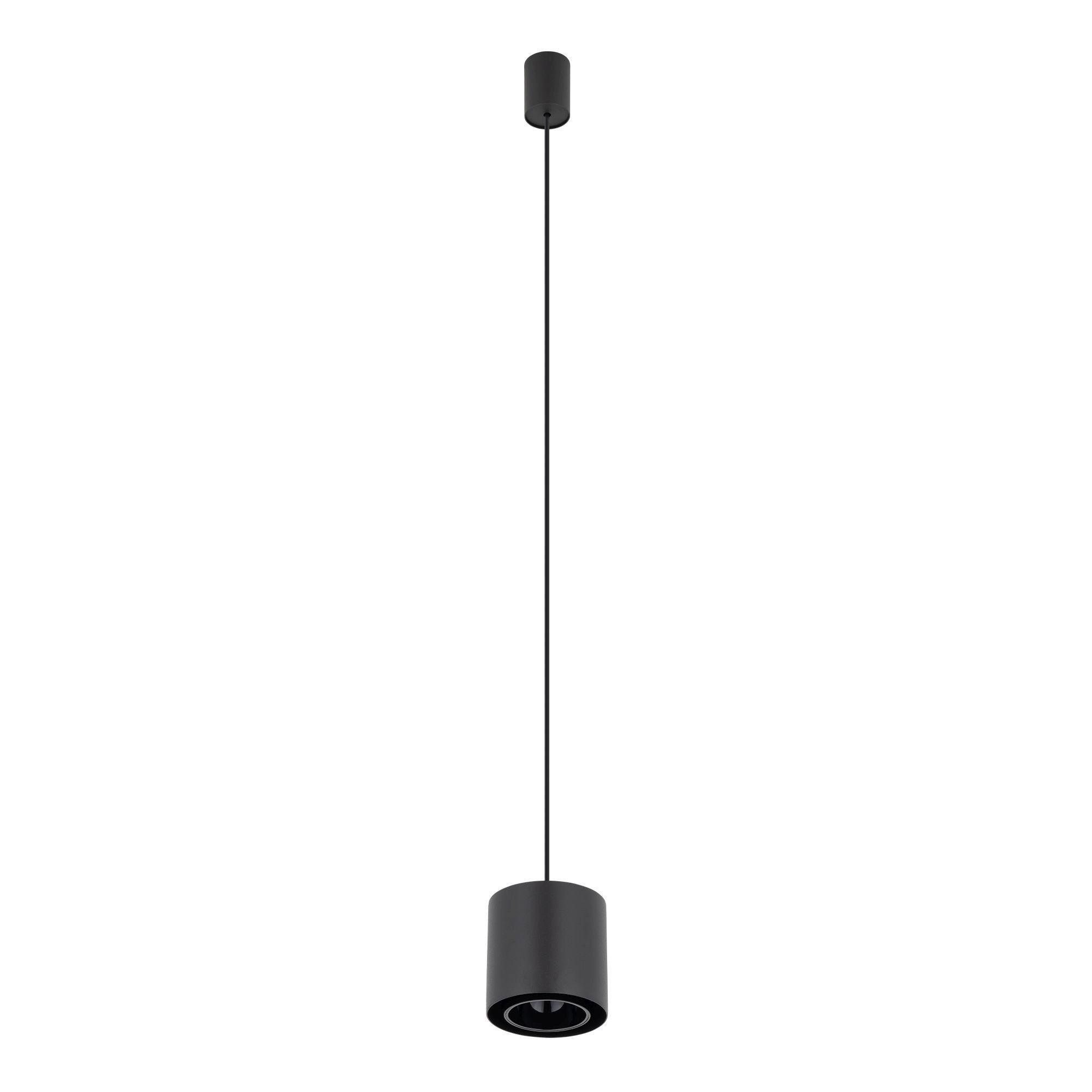 Licht-Erlebnisse Pendelleuchte EDRISS, ohne Leuchtmittel, Metall GU10 rund D: 13 cm H: max. 130 cm Schwarz Hängelampe