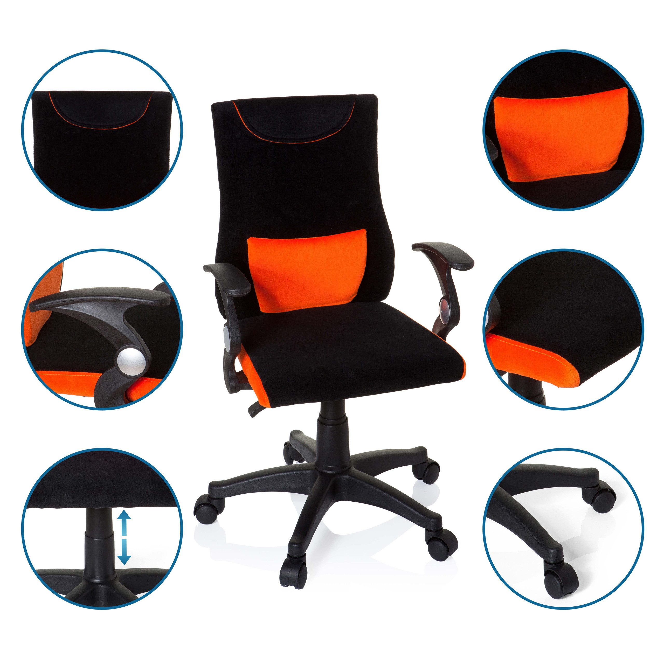 hjh OFFICE Drehstuhl Kinderdrehstuhl KIDDY PRO AL Stoff mit Armlehnen (1 St), Kinder Bürostuhl mitwachsend, ergonomisch