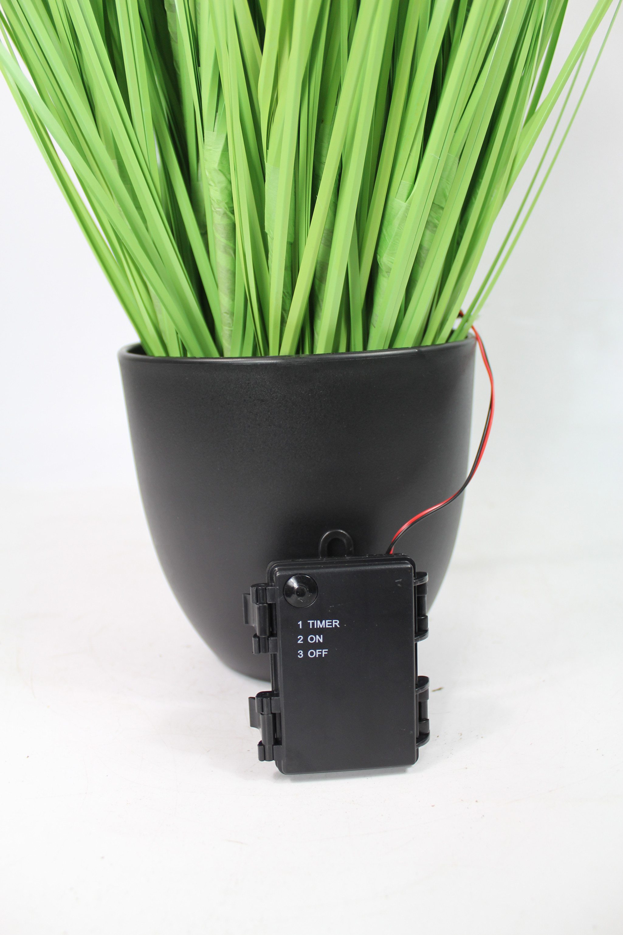 Kunstpflanze Kunstgras Dekogras Stehlampe Dekoleuchte künstliche Pflanze Gräser, Arnusa, Höhe 110 cm, mit LED Beleuchtung batteriebetrieben und Timer