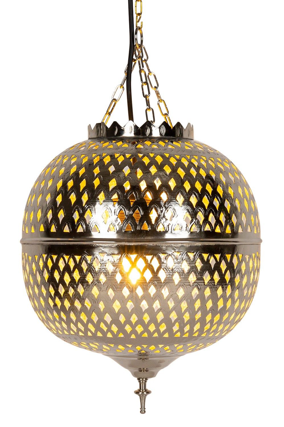 Marrakesch Orient & Mediterran Interior Deckenleuchte Orientalische Lampe Leuchte Safiye - silberfarbig klein, ohne Leuchtmittel, Handarbeit