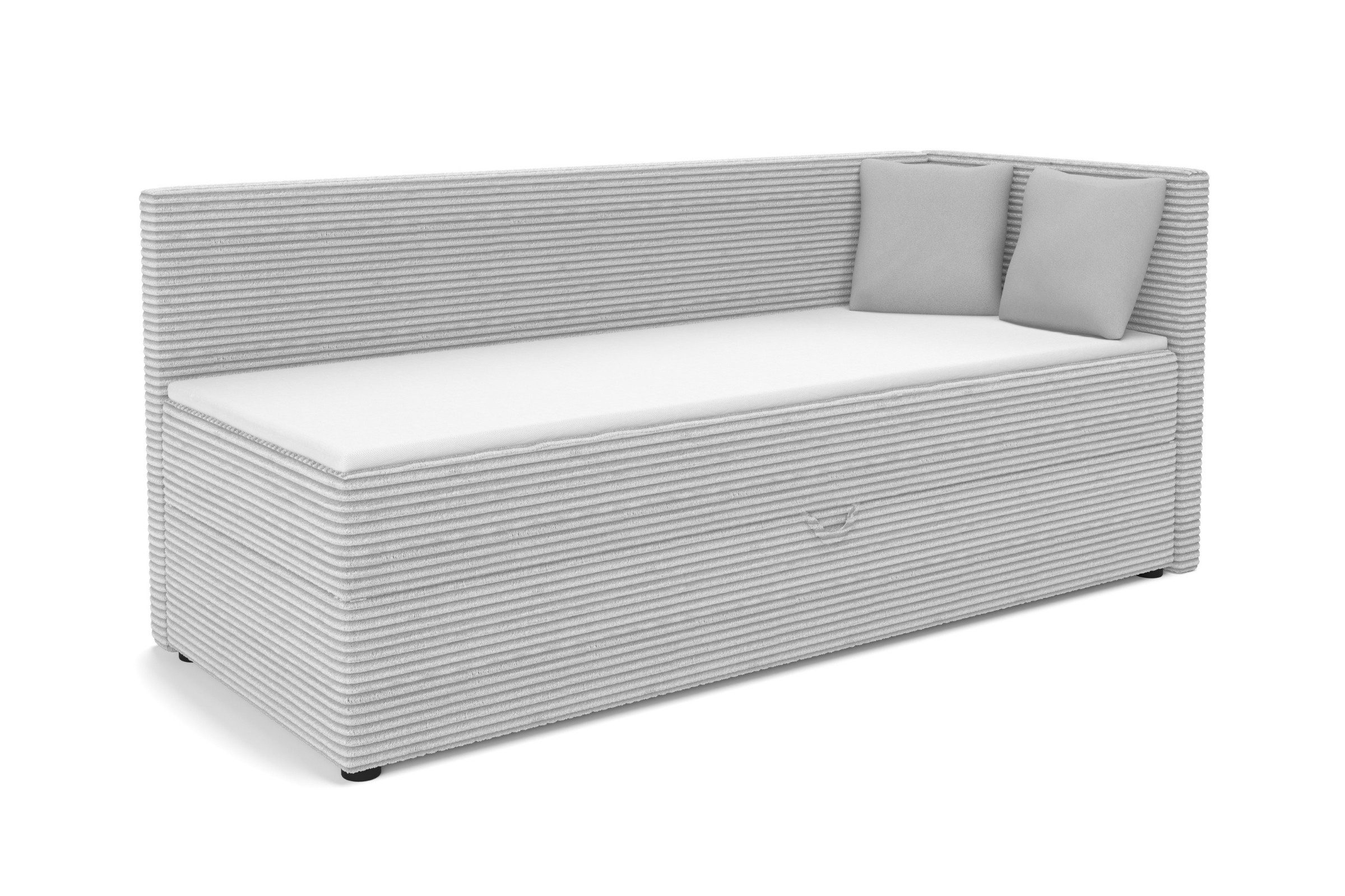 Deine Möbel 24 Boxspringbett ROBERTO Tagesbett für Jugendzimmer, Schlazimmer & Gästezimmer, in Cord (perfekt für Jugendliche & Erwachsene, 1-St., Modernes 2-in-1 Design Schlafsofa & Bett), 90x200 100x200 Schwarz Grau Beige Creme Anthrazit, Cord-Stoff