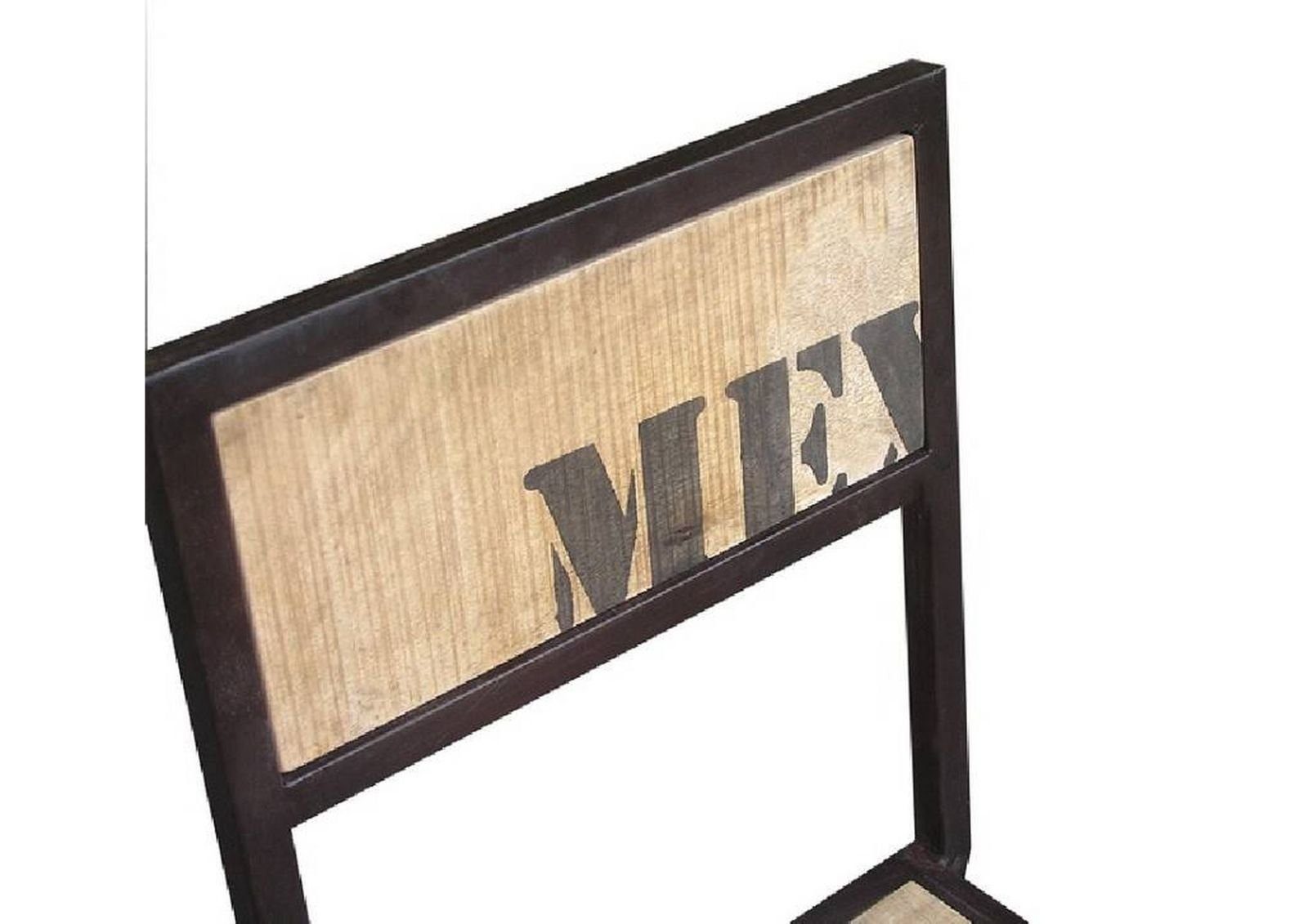 Massivmoebel24 Holzstuhl FACTORY (natur Massivholz Eisen), 45 x 92 x 46 cm FACTORY #109