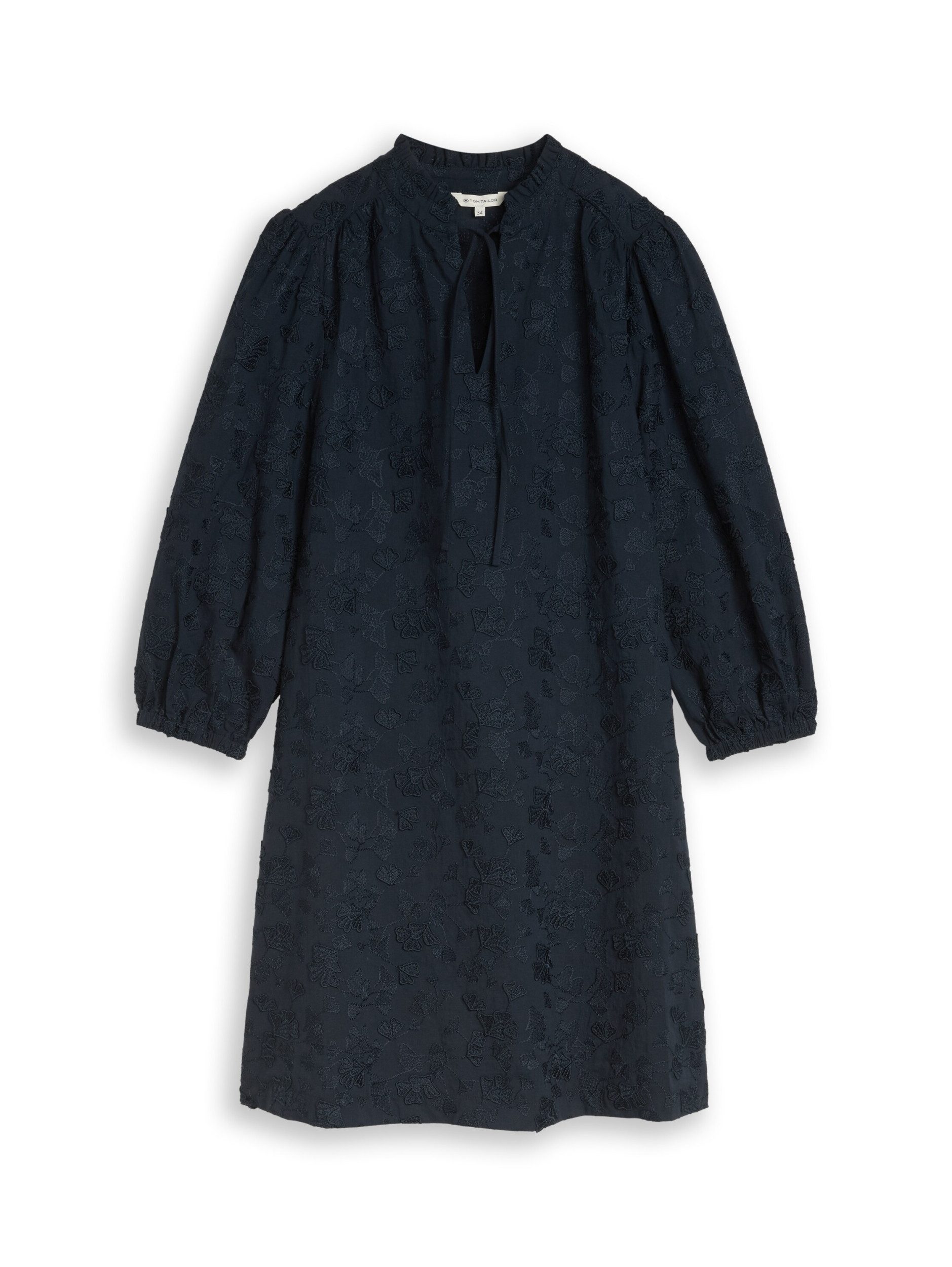 TOM TAILOR Midikleid Kleid mit Jacquard-Stickerei - Casual Fit