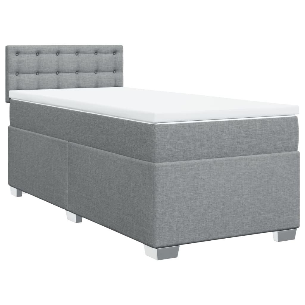 vidaXL Bett Boxspringbett mit Matratze Hellgrau günstig online kaufen