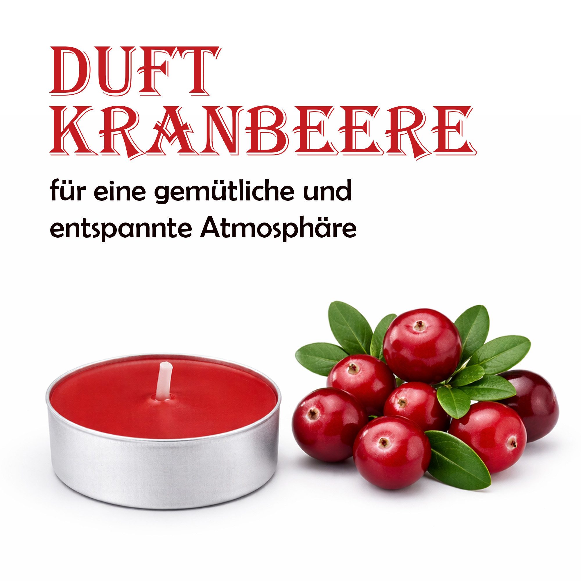 HS Candle Teelicht Duftkerze 4 Stunden Brenndauer (18-tlg), Teelicht Kerzen aus Wachs, Ø4 cm, Made in EU, Indoor & Outdoor