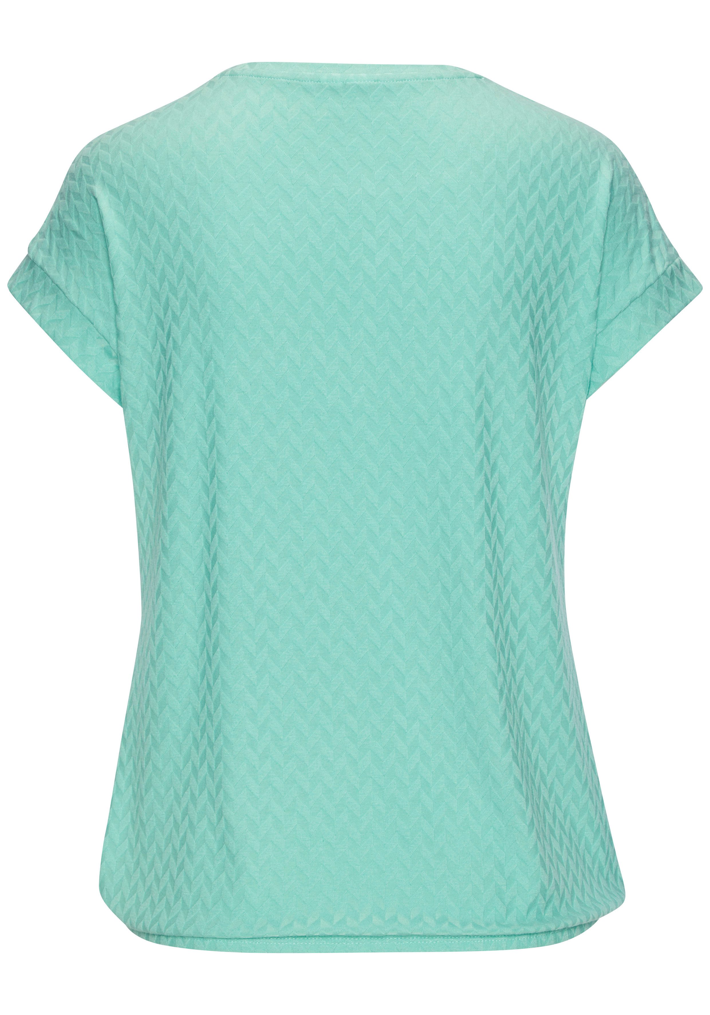 Vivance Kurzarmshirt mit modischem Jacquard-Muster aus hochwertiger Qualität mit Viskose