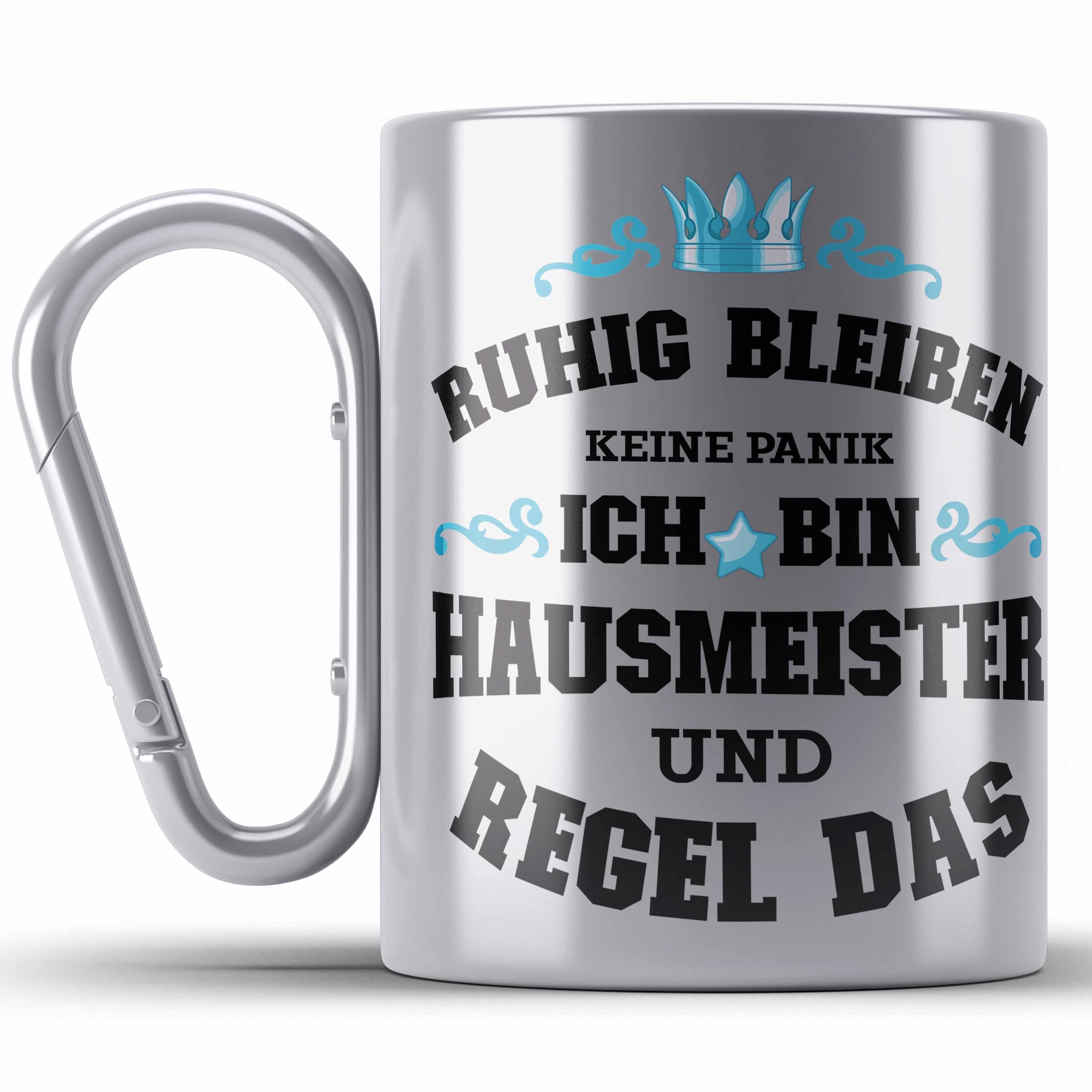 Trendation Thermotasse Hausmeister Edelstahl Tasse Lustiges Geschenke Lustig Spruch Haustechn Silber