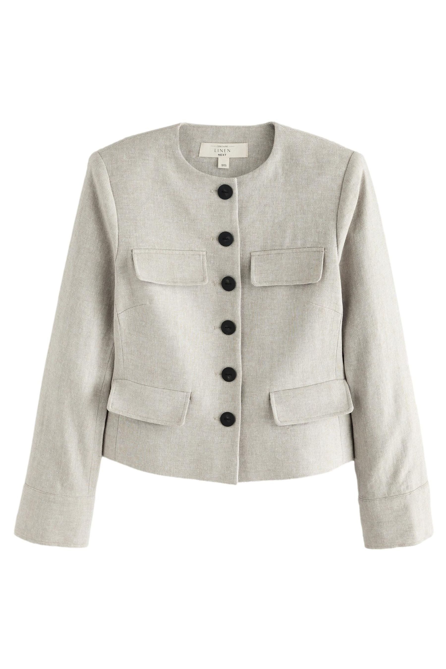 Next Kurzjacke Trophy-Jacke aus Baumwoll-Leinen-Mischung (1-St) günstig online kaufen