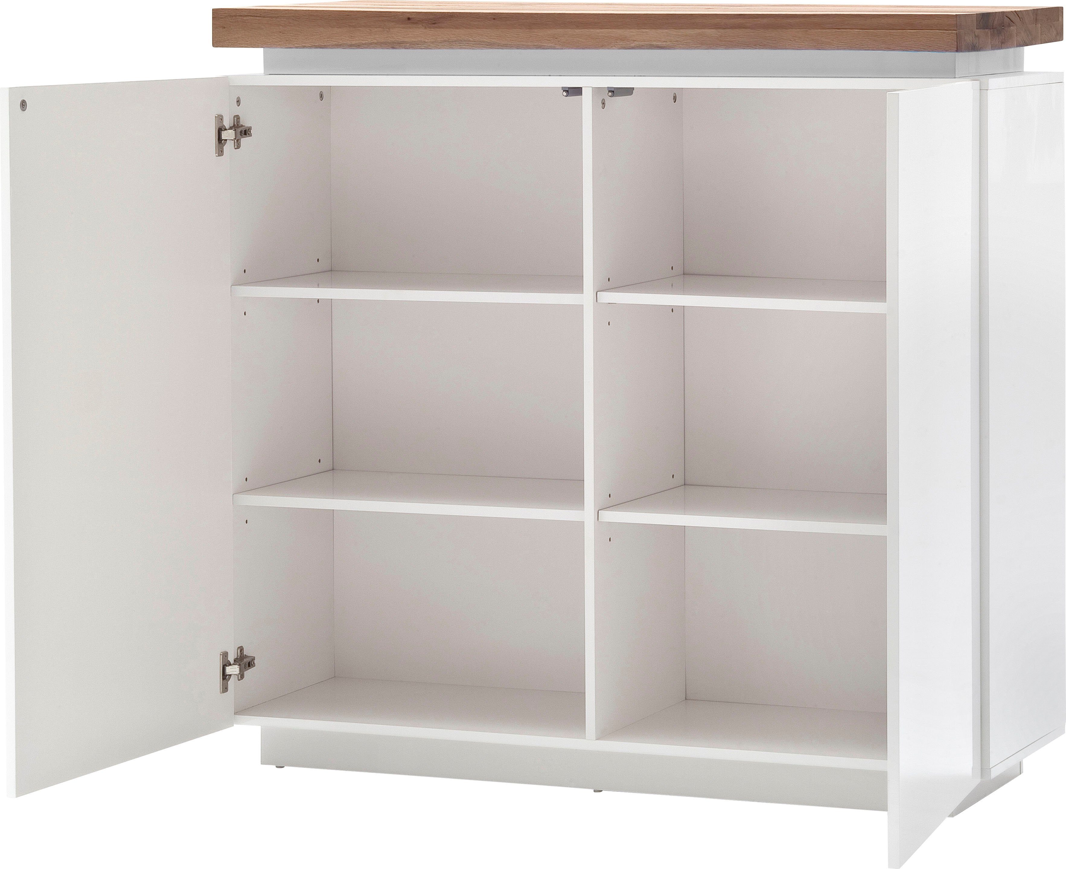 MCA furniture Highboard Romina, mit LED Beleuchtung weiß dimmbar, inkl. Fernbedienung