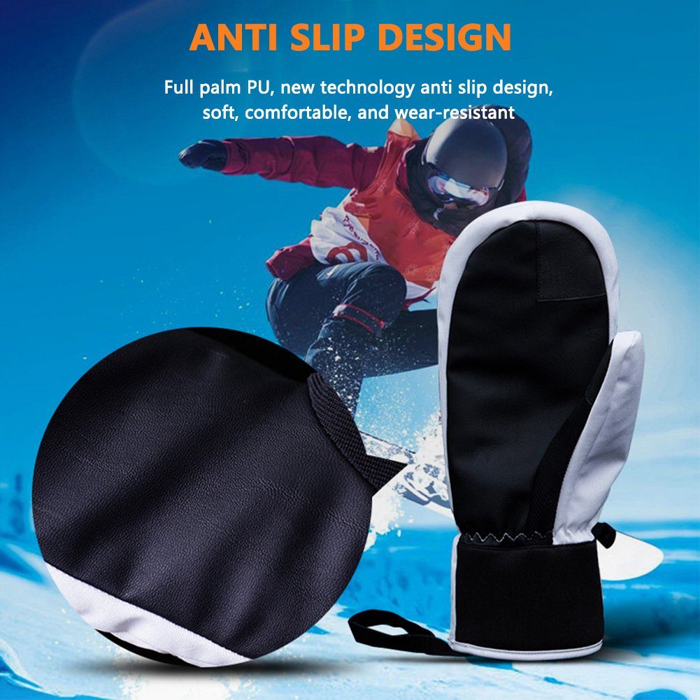 Zum white Touchscreen-Skihandschuhe, 5-Finger-Innenhandschuhe Blusmart Skihandschuhe Wasserdichte