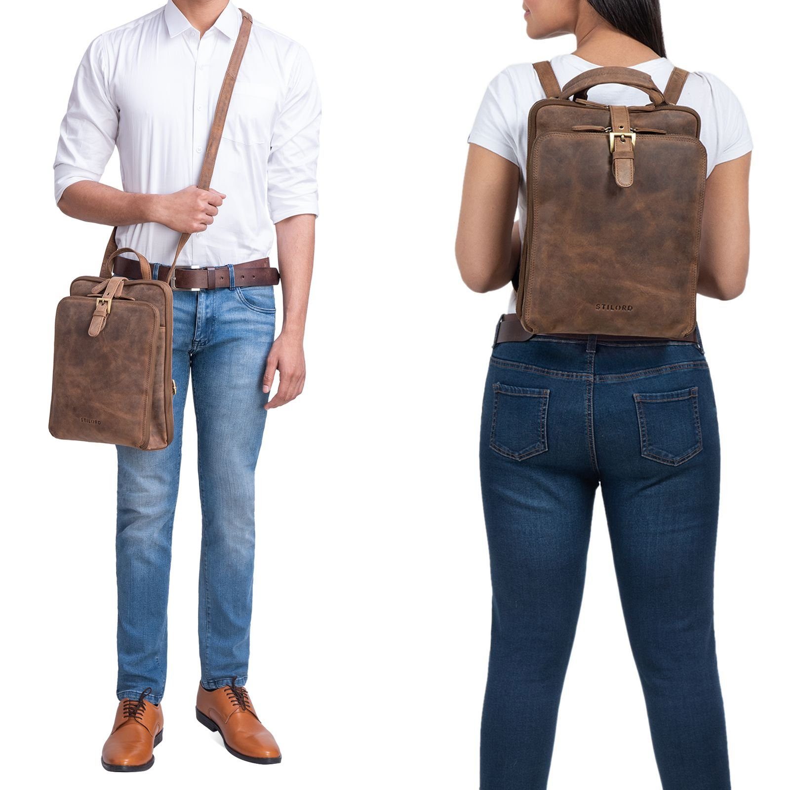 STILORD Notebook-Rucksack "Vienna" Rucksack Tasche aus Leder günstig online kaufen