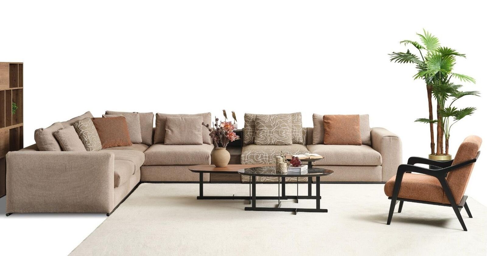 JVmoebel Polstersofa, Form MAde Modern Wohnlandschaft Ecksofa 1 Große L Ecksofa Europa Teile, Sofa Beige in