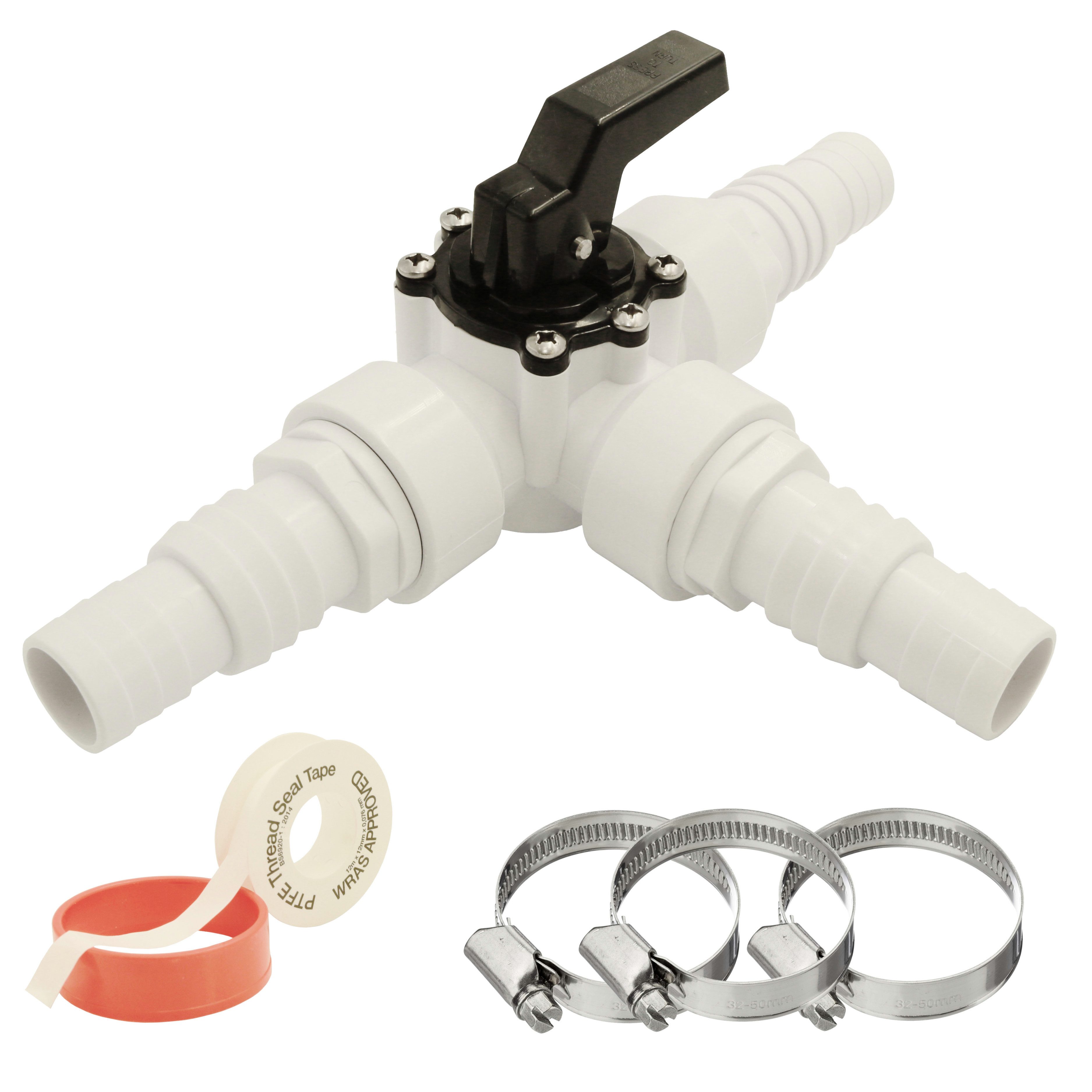 HAF Bypass-Set Bypass Set 8-teilig Pool Solar Heizung Wärmepumpe Solarkollektor, (Optimale Regulierung des Wasserdurchflusses, Mit 32mm und 38mm Schlauchanschluss), Anschluss von Pool Wärmepumpe & Poolheizung