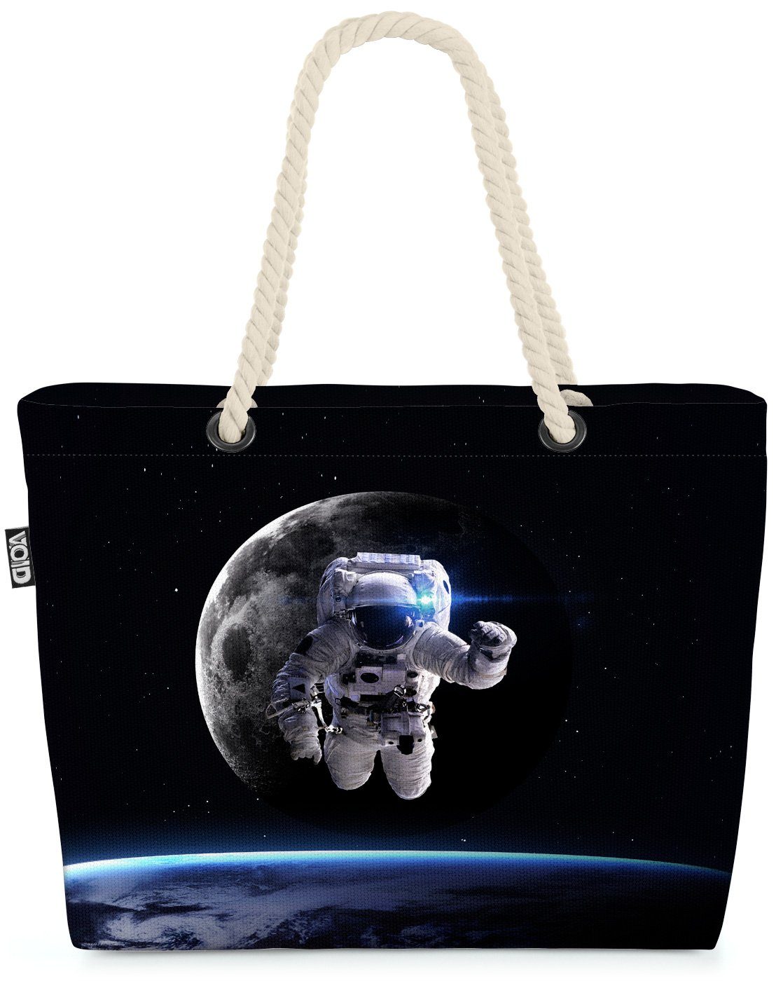 VOID Strandtasche (1-tlg), Astronaut Raumschiff Weltall Bag Raumfahrer Sterne Astronaut Beach Mond Mond