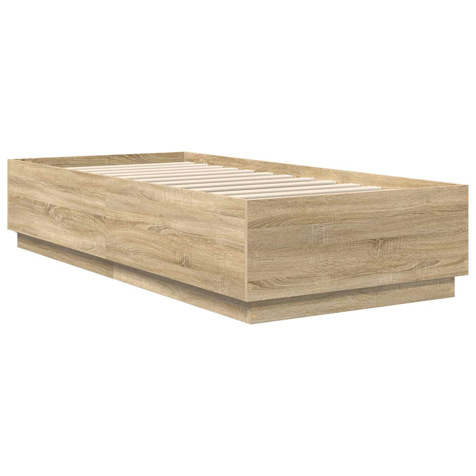 vidaXL Bettgestell Bettrahmen mit Kopfteil Sonoma-Eiche 90 x 190 cm Holzwerkstoff (1-tlg) – Bild 5 von 5