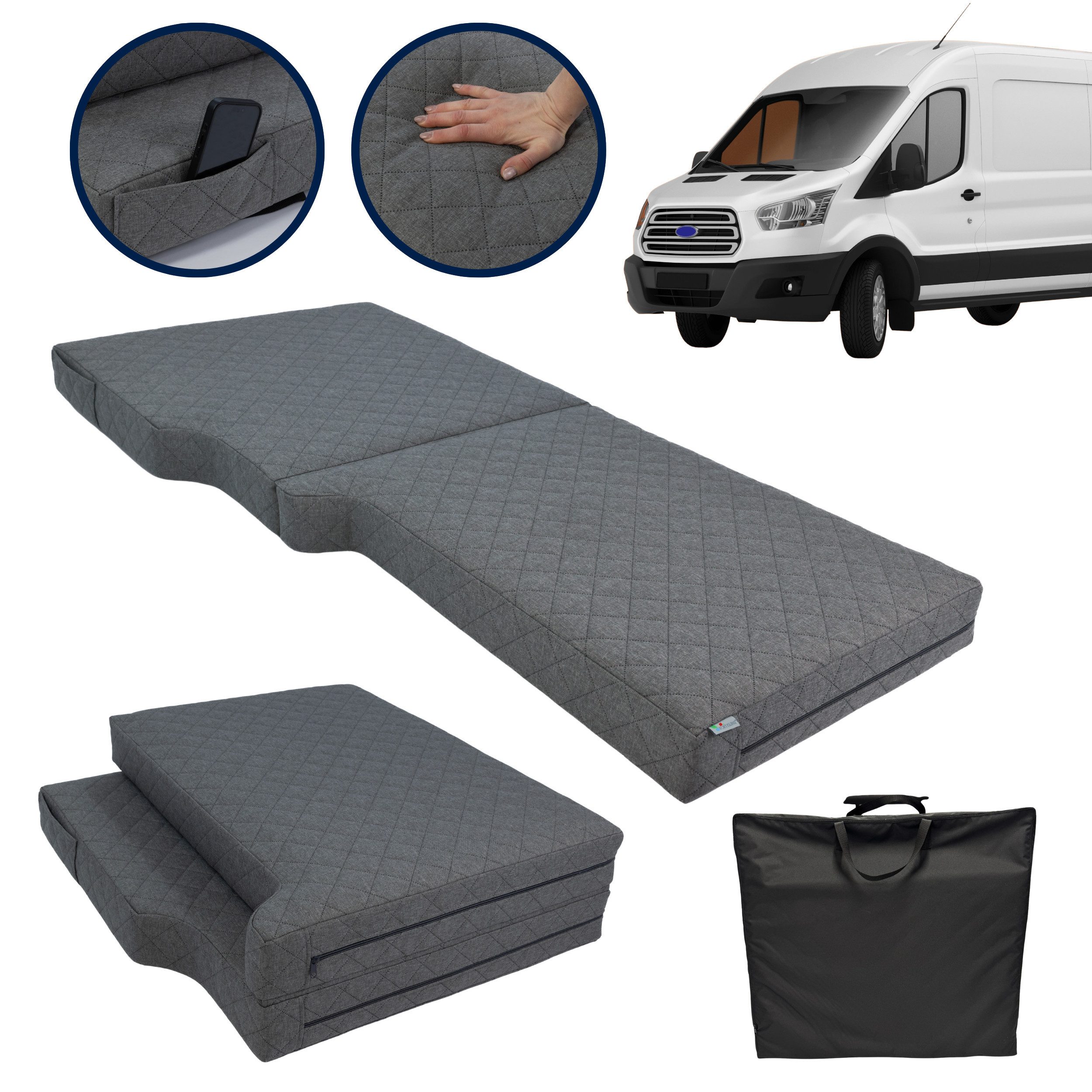 Klappmatratze Fahrerhaus-Matratze VISCO, Crafter, Sprinter, Ducato, Master & weitere, FORTISLINE