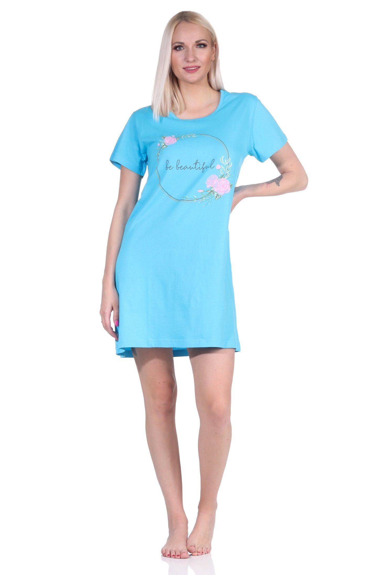Normann Nachthemd »Damen 2er Pack kurzarm Nachthemd Schlafshirt in 2 tollen  farbenfrohen Designs - 65137« online kaufen | OTTO