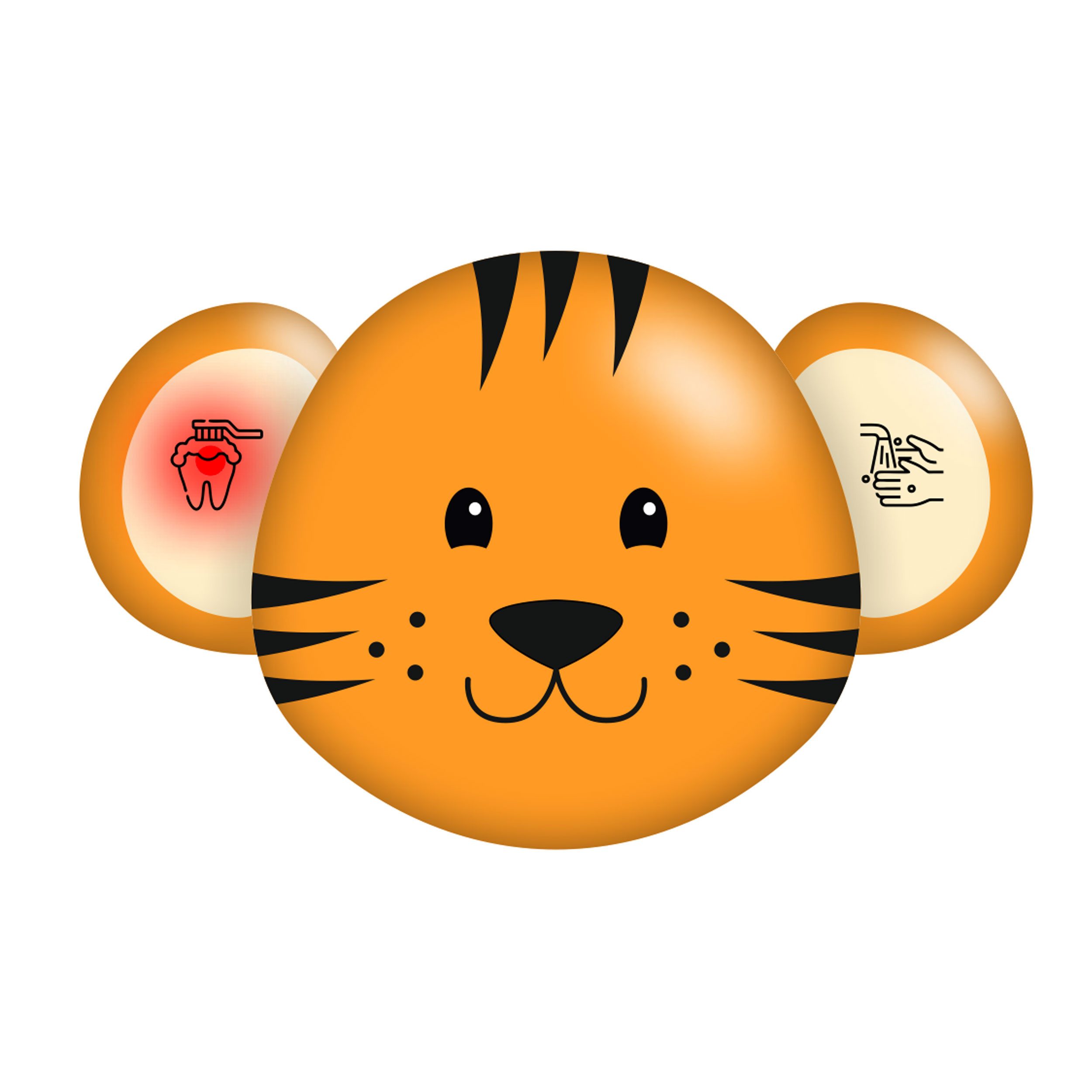 Miraval Kurzzeitmesser Miraval Kinder Zahnputz- & Handwaschtimer 20/120 Sek, Lichtsignal, Wandmontage, Tiger