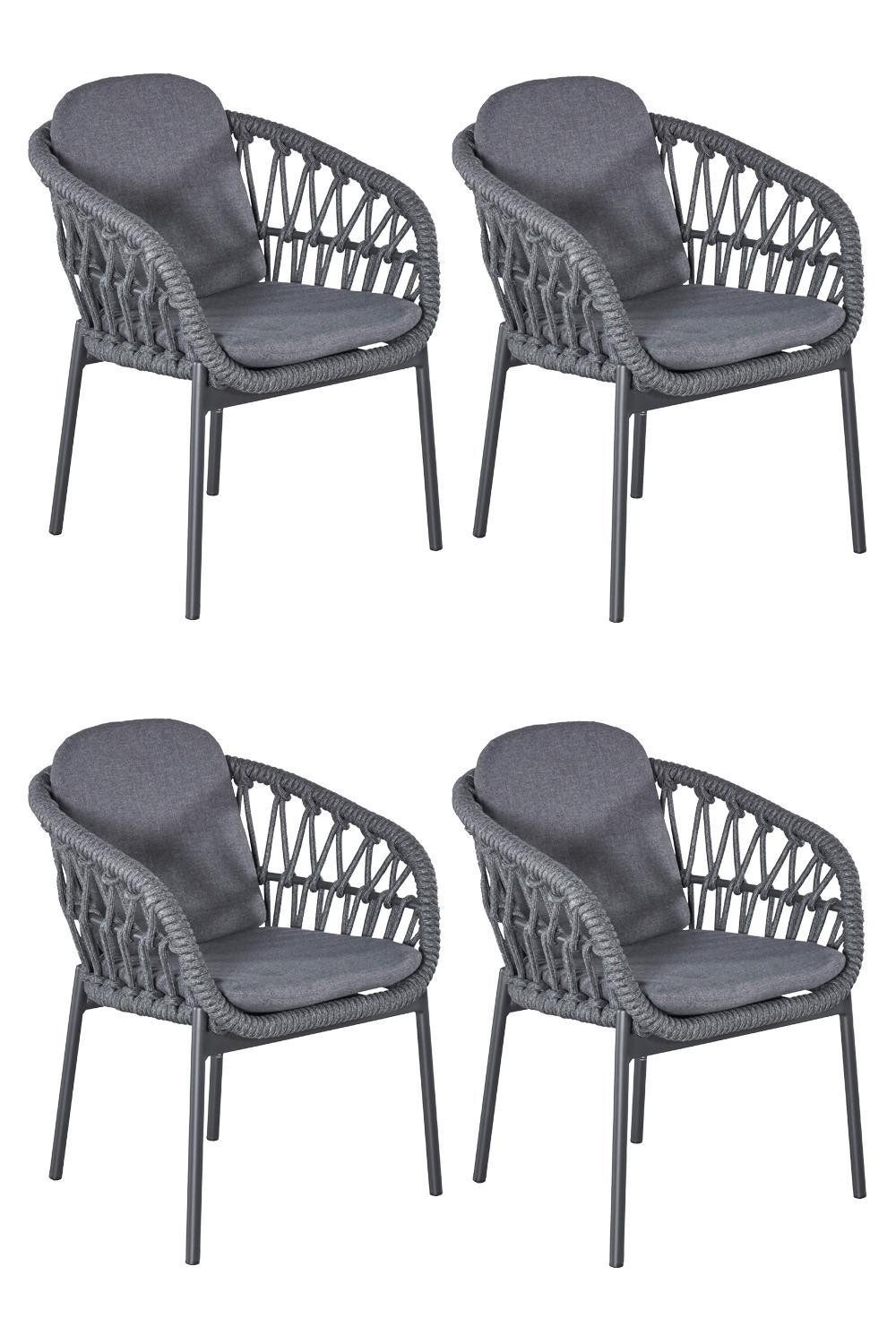 Outdoor Gartenstuhl BARI, Anthrazit, Dunkelgrau, Aluminium, günstig online kaufen