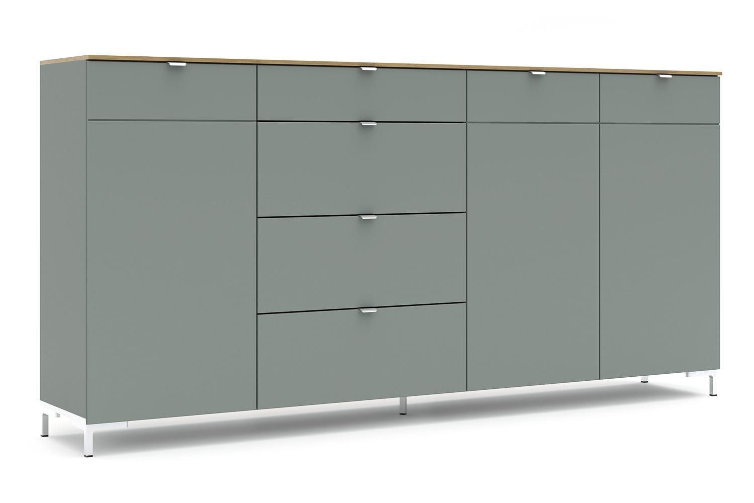 Innostyle Möbelfuß BARI, Chromfarben matt, 5er Set, H 9 cm