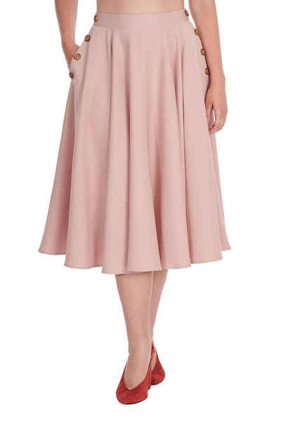 Banned A-Linien-Rock Polly May Swing Skirt Rosa Vintage A-Linie Rock